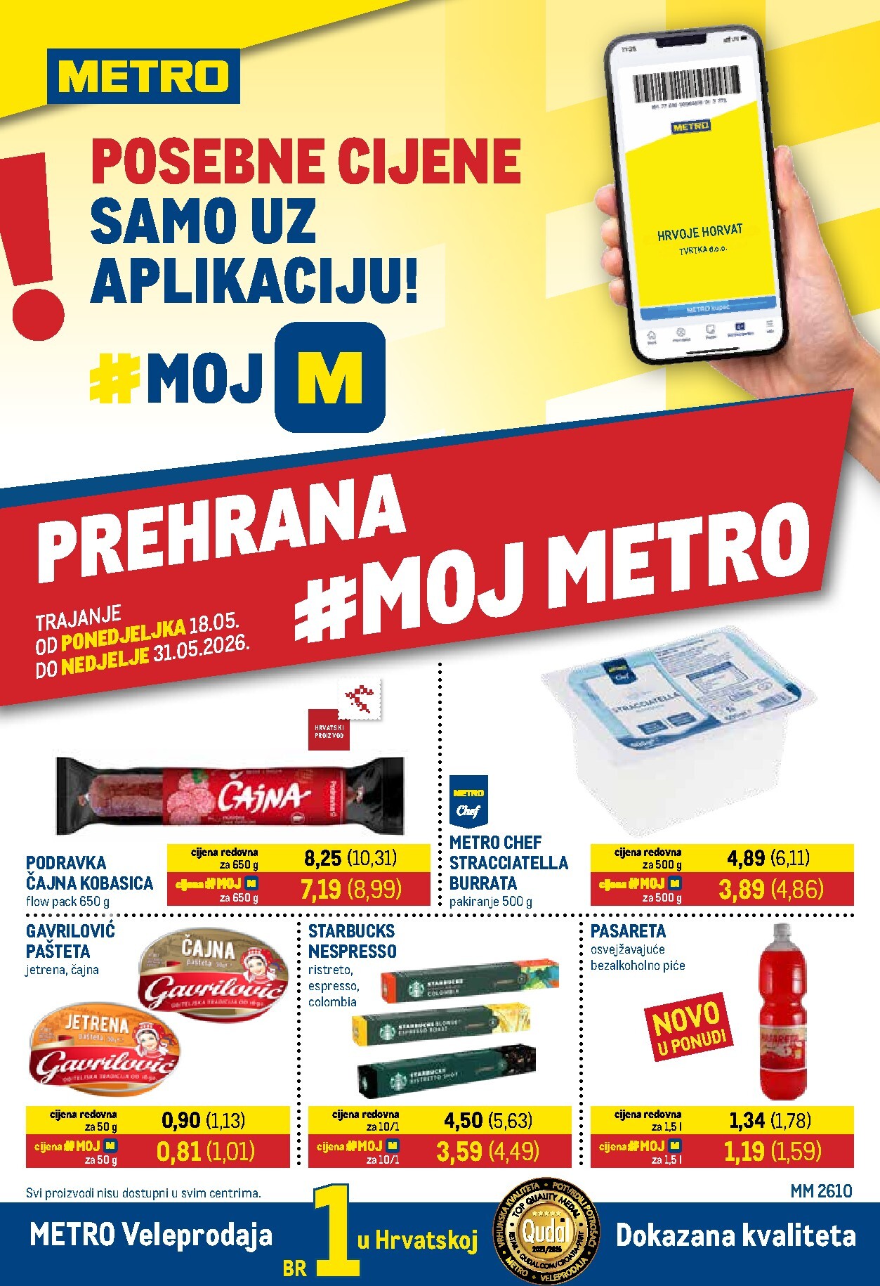 metro - Aktualni katalog Metro - Prehrana i neprehrana od ponedjeljka, 18.05.2026 do nedjelje, 31.05.2026 - page: 1