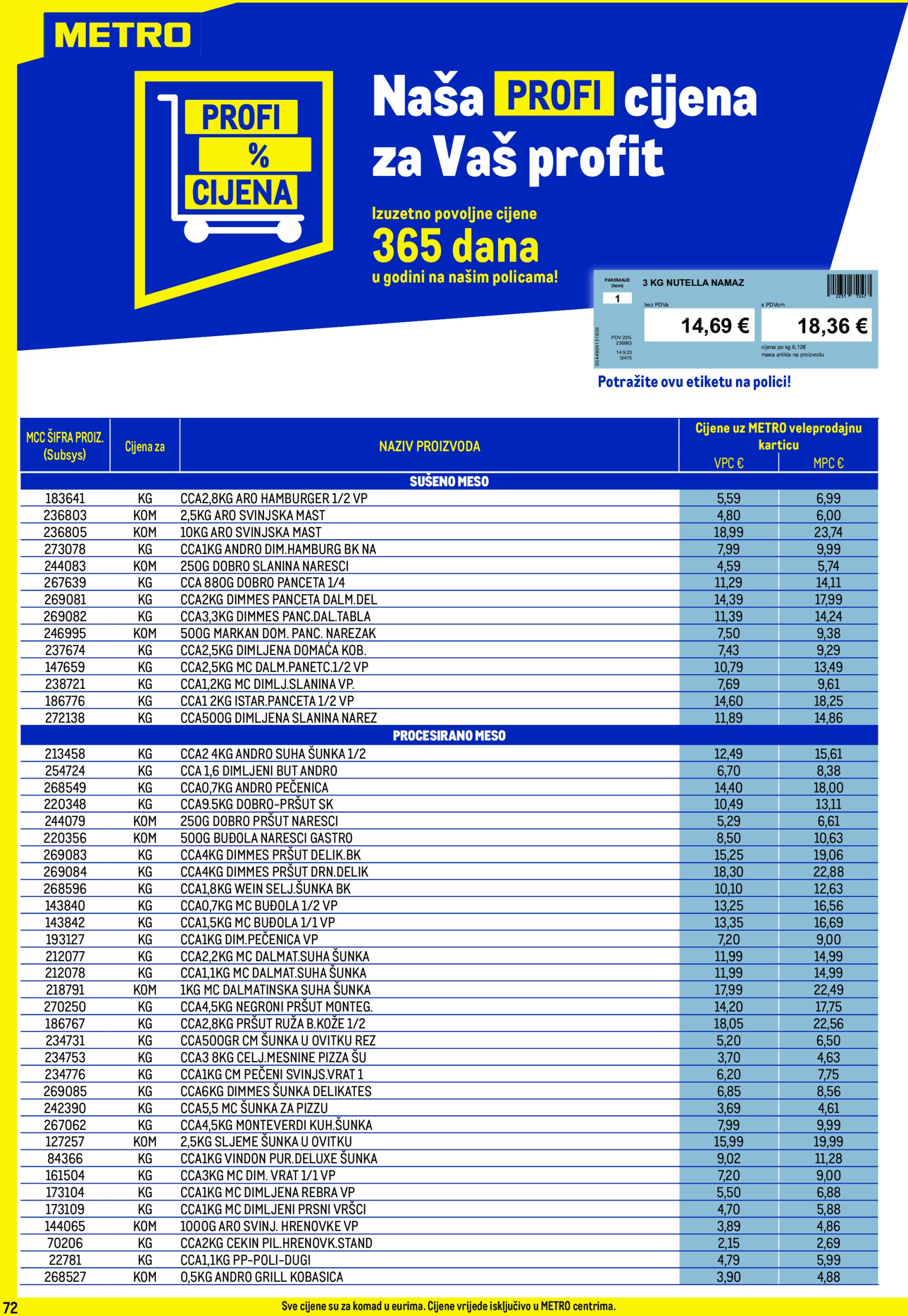 metro - Metro - Profi cijena katalog vrijedi od 02.01. do 02.02. - page: 72