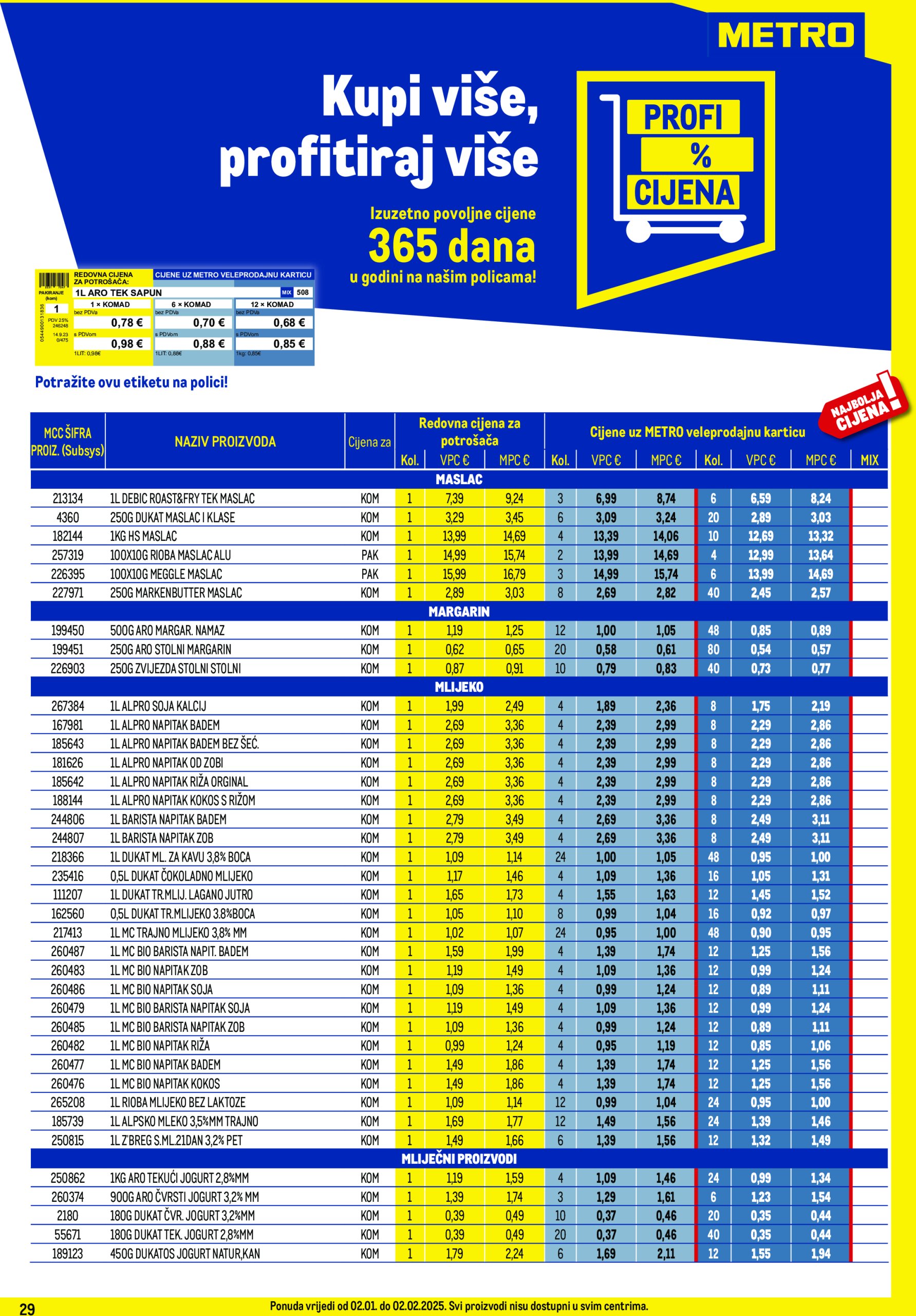 metro - Metro - Profi cijena katalog vrijedi od 02.01. do 02.02. - page: 29