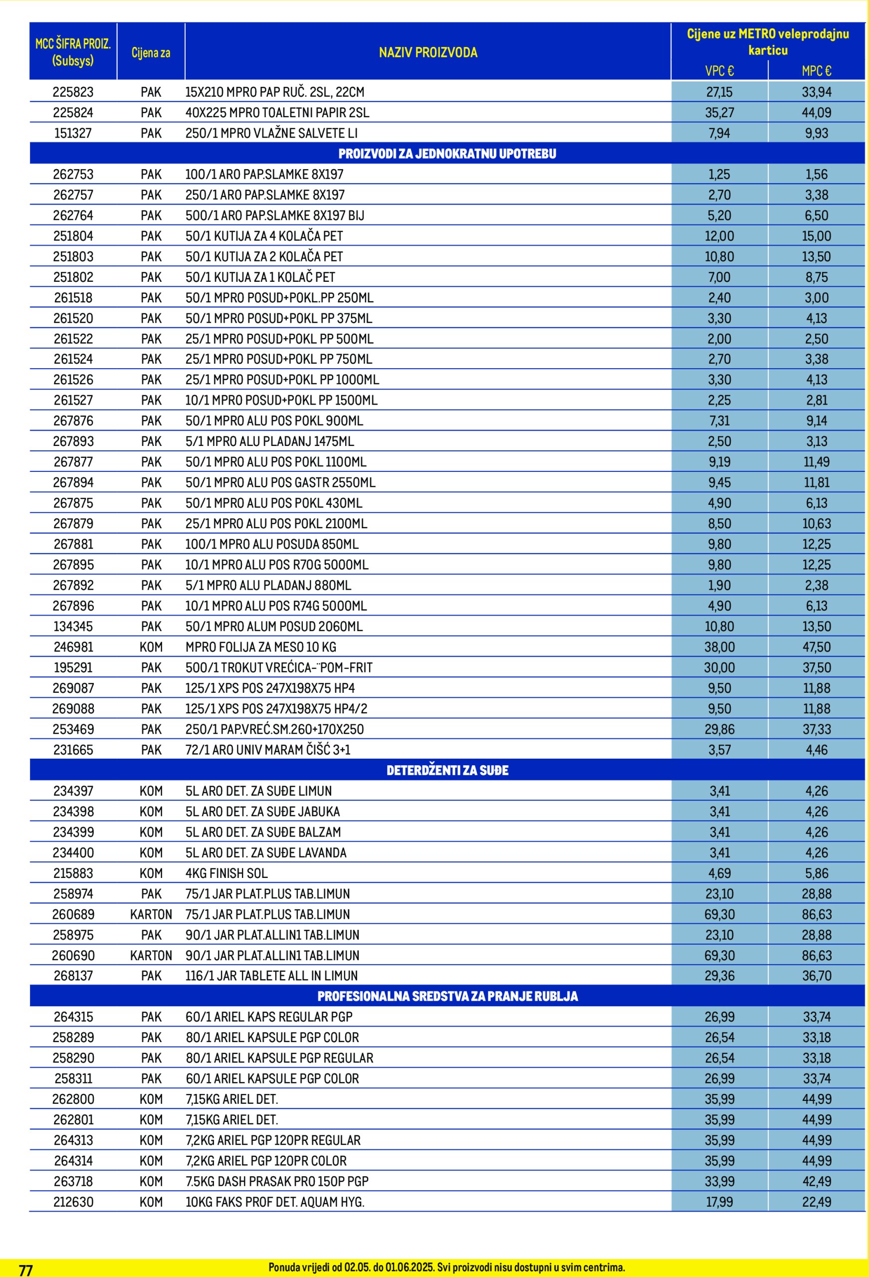 metro - Metro - Profi cijena katalog vrijedi od 02.05. do 01.06. - page: 77 metro - Metro - Profi cijena katalog vrijedi od 02.05. do 01.06. - page: 77