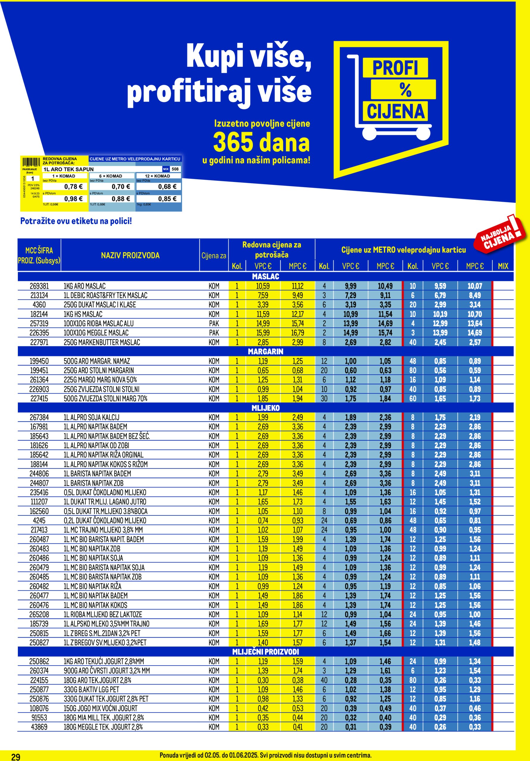 metro - Metro - Profi cijena katalog vrijedi od 02.05. do 01.06. - page: 29 metro - Metro - Profi cijena katalog vrijedi od 02.05. do 01.06. - page: 29