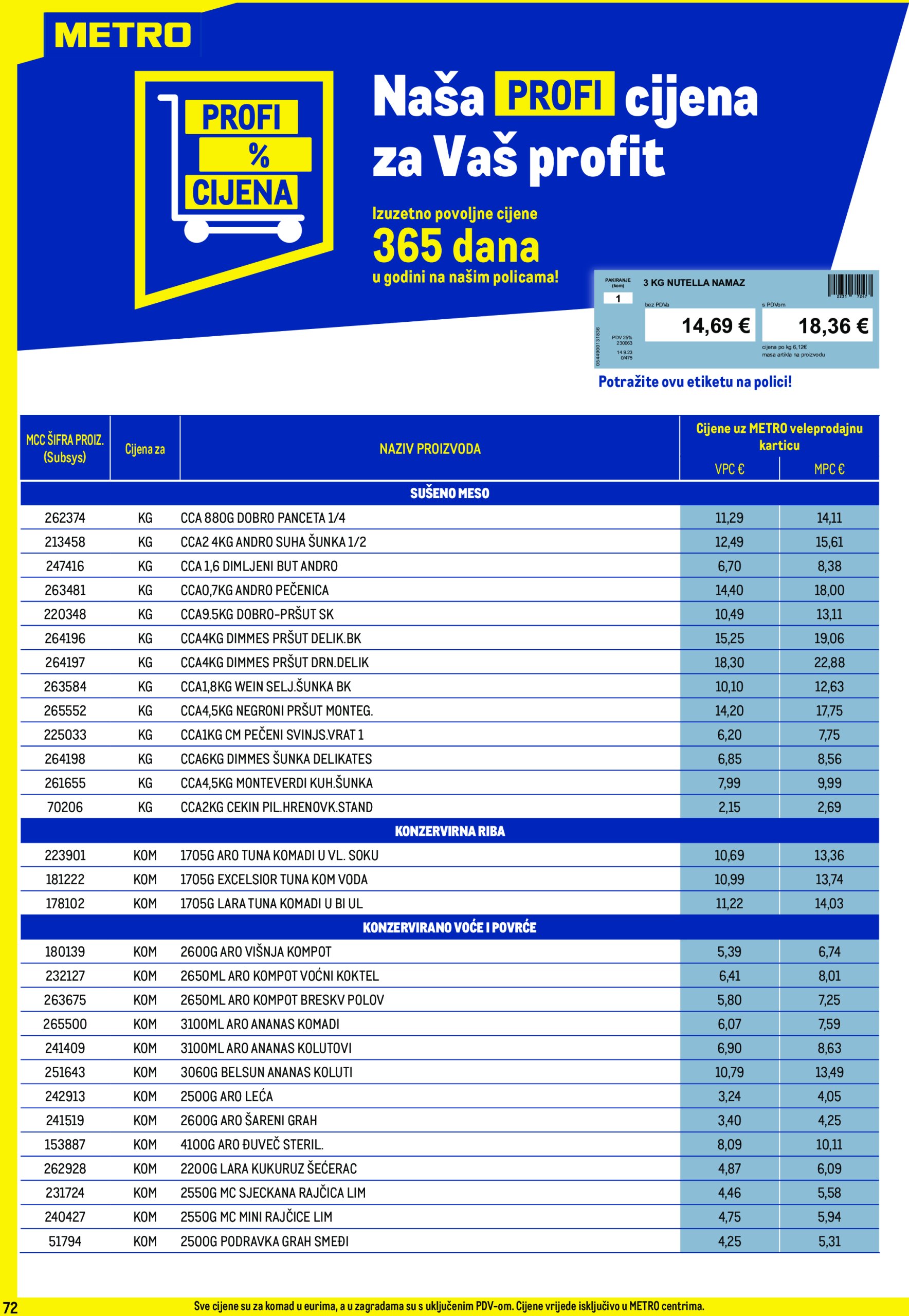 metro - Prelistajte katalog Metro - Profi cijena, vrijedi od 01.07. do 31.07. - page: 72
