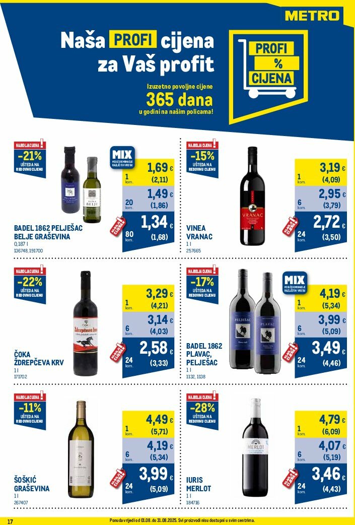 metro - Prelistajte katalog Metro - Profi cijena, vrijedi od 01.08. do 31.08. - page: 17