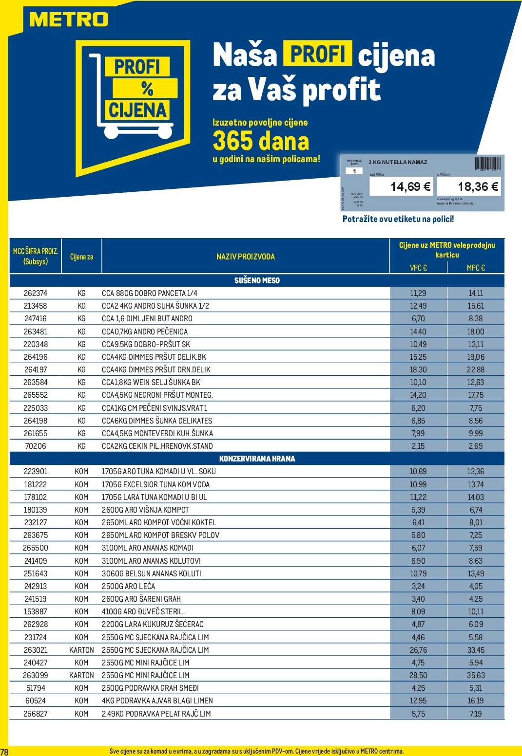 metro - Prelistajte katalog Metro - Profi cijena, vrijedi od 01.09. do 30.09. - page: 78
