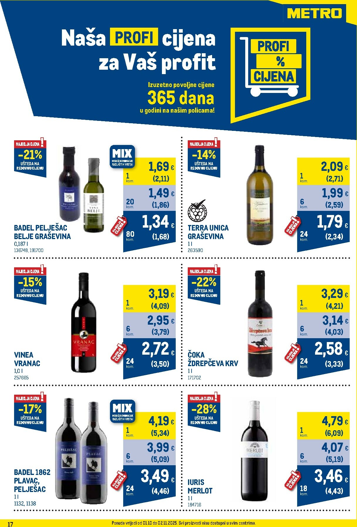metro - Prelistajte katalog Metro - Profi cijena, vrijedi od 01.10. do 02.11. - page: 17