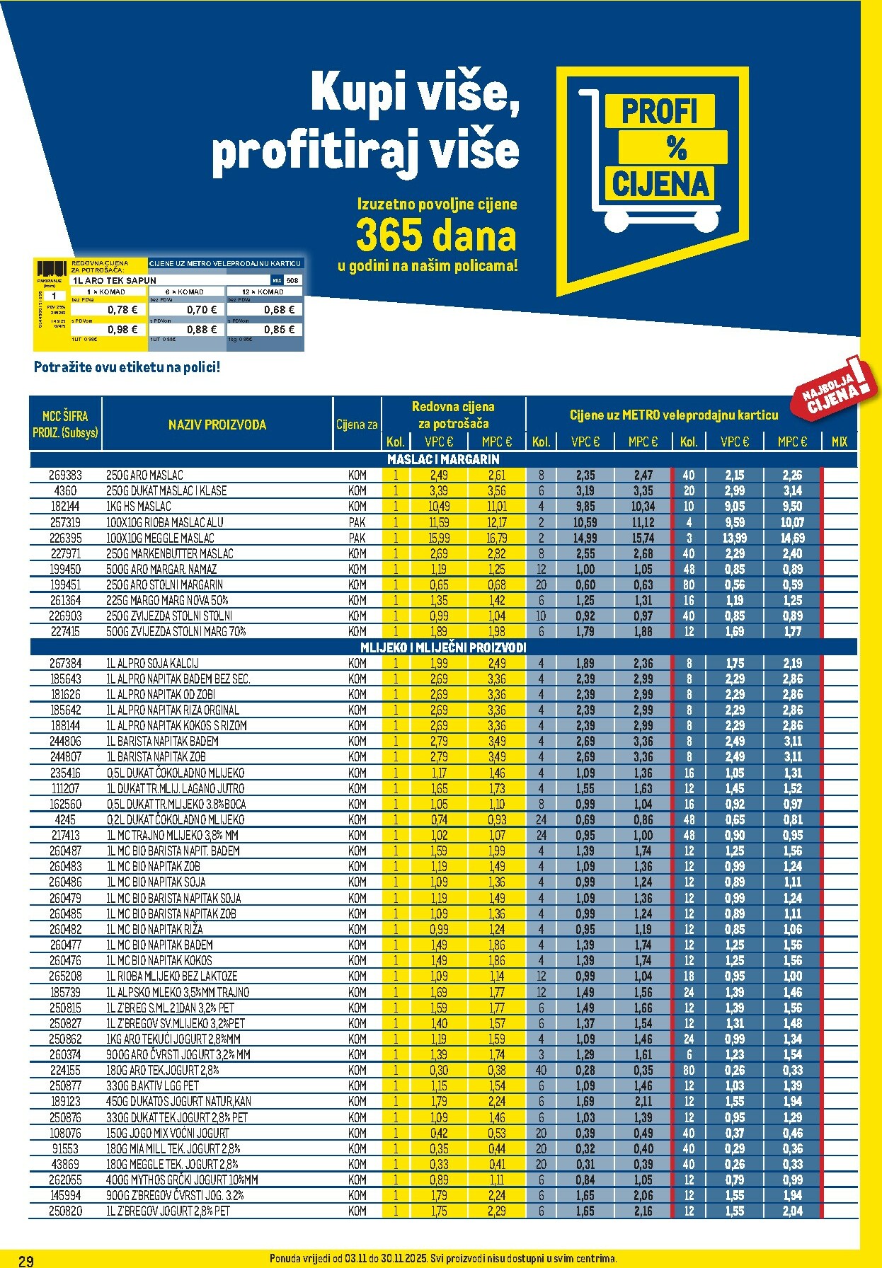 metro - Prelistajte katalog Metro - Profi cijena, vrijedi od 03.11. do 30.11. - page: 29