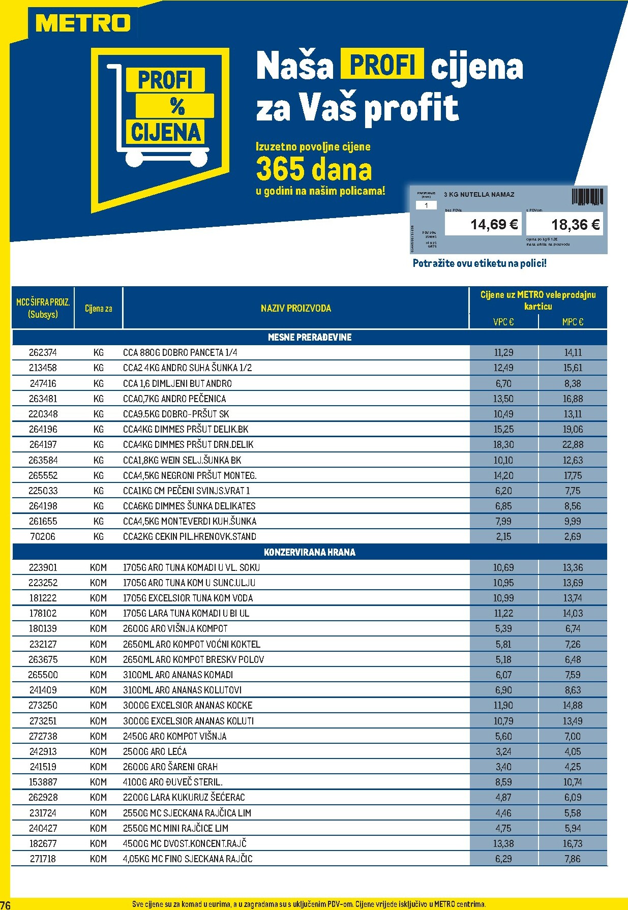 metro - Prelistajte katalog Metro - Profi cijena, vrijedi od 03.11. do 30.11. - page: 76
