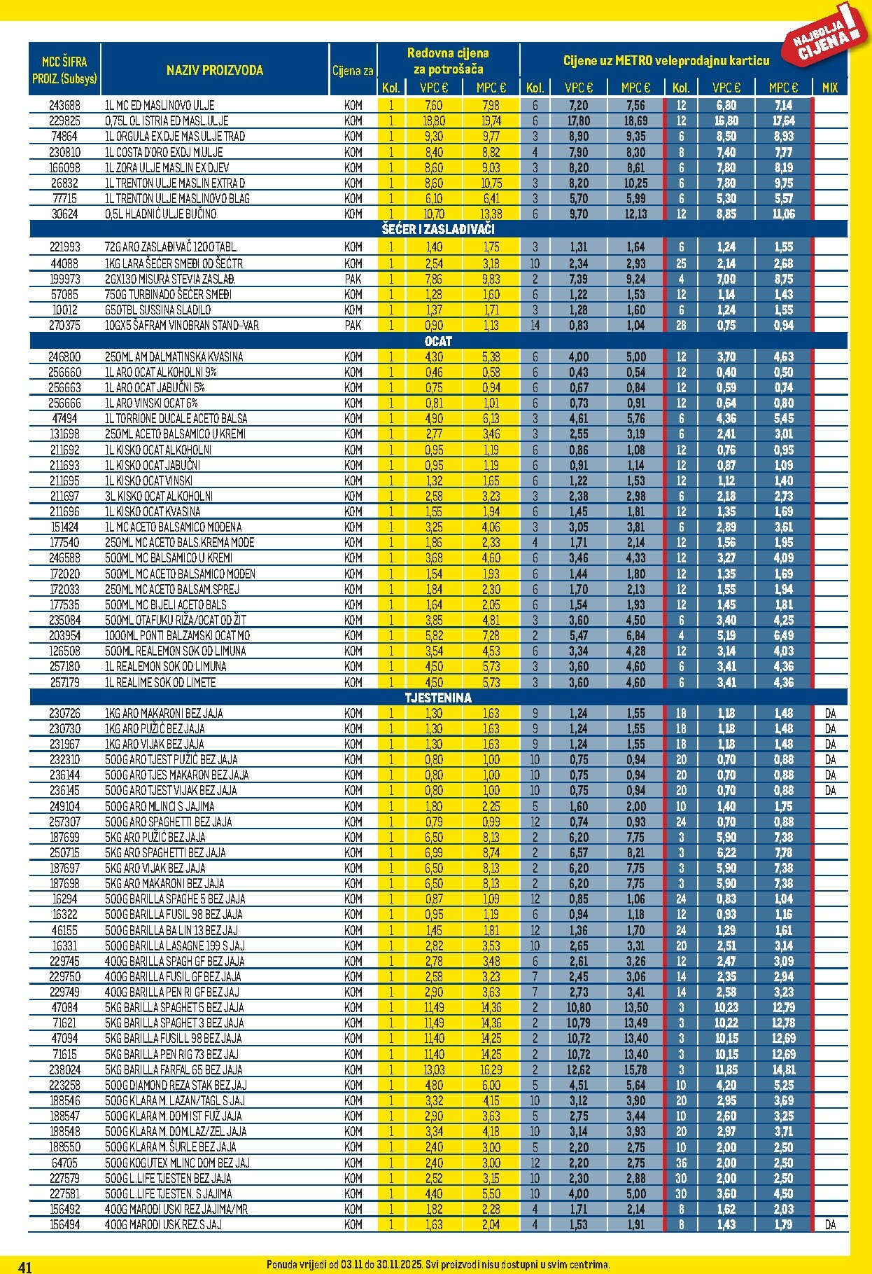metro - Prelistajte katalog Metro - Profi cijena, vrijedi od 03.11. do 30.11. - page: 41