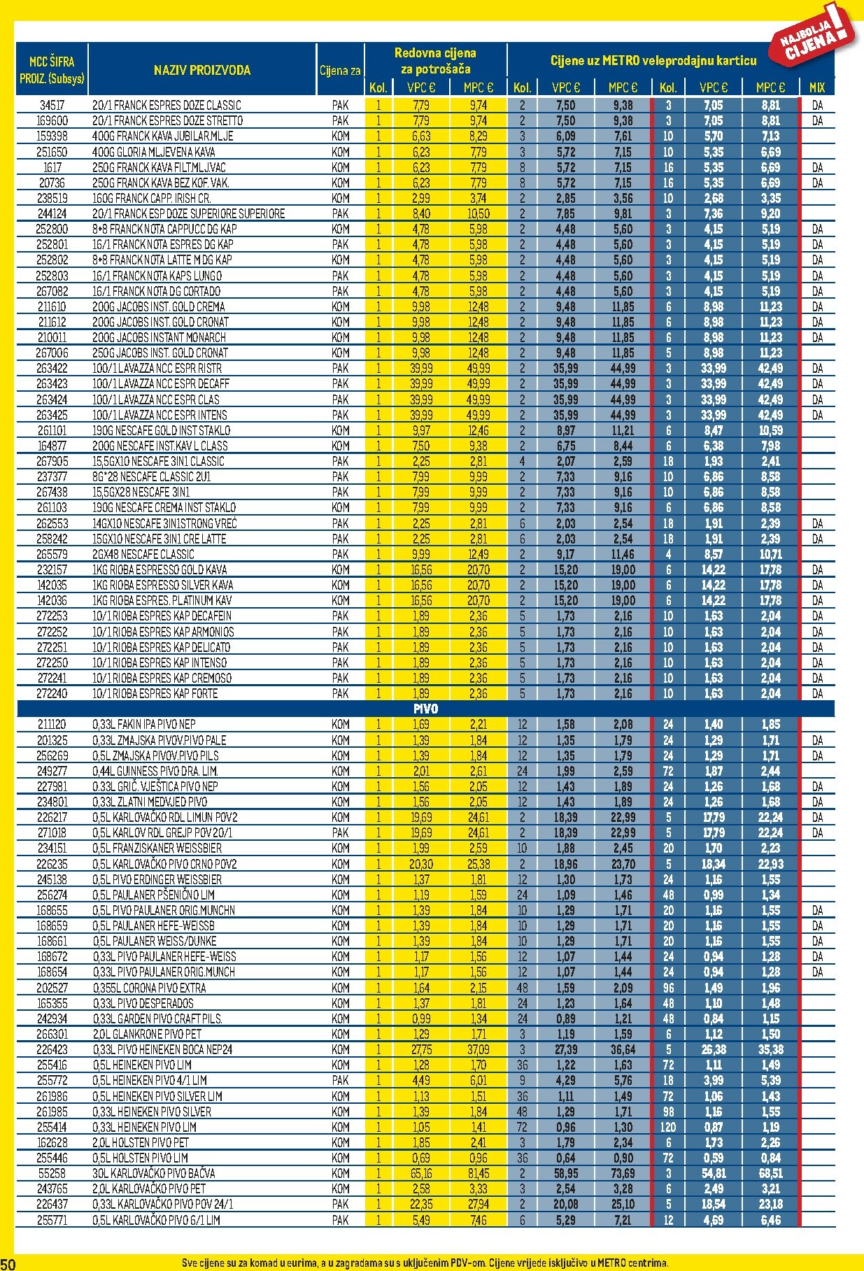 metro - Prelistajte katalog Metro - Profi cijena, vrijedi od 03.11. do 30.11. - page: 50