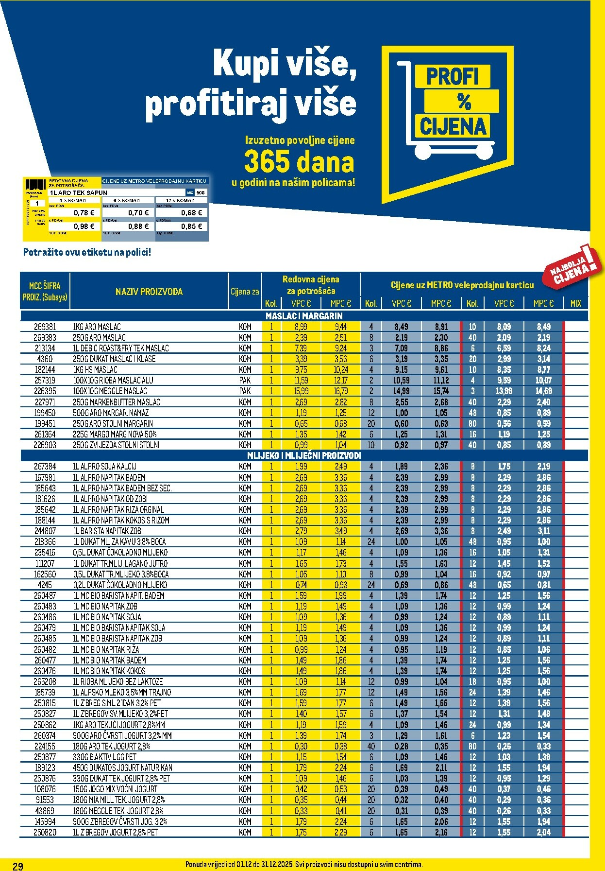 metro - Prelistajte katalog Metro - Profi cijena, vrijedi od 01.12. do 31.12. - page: 29