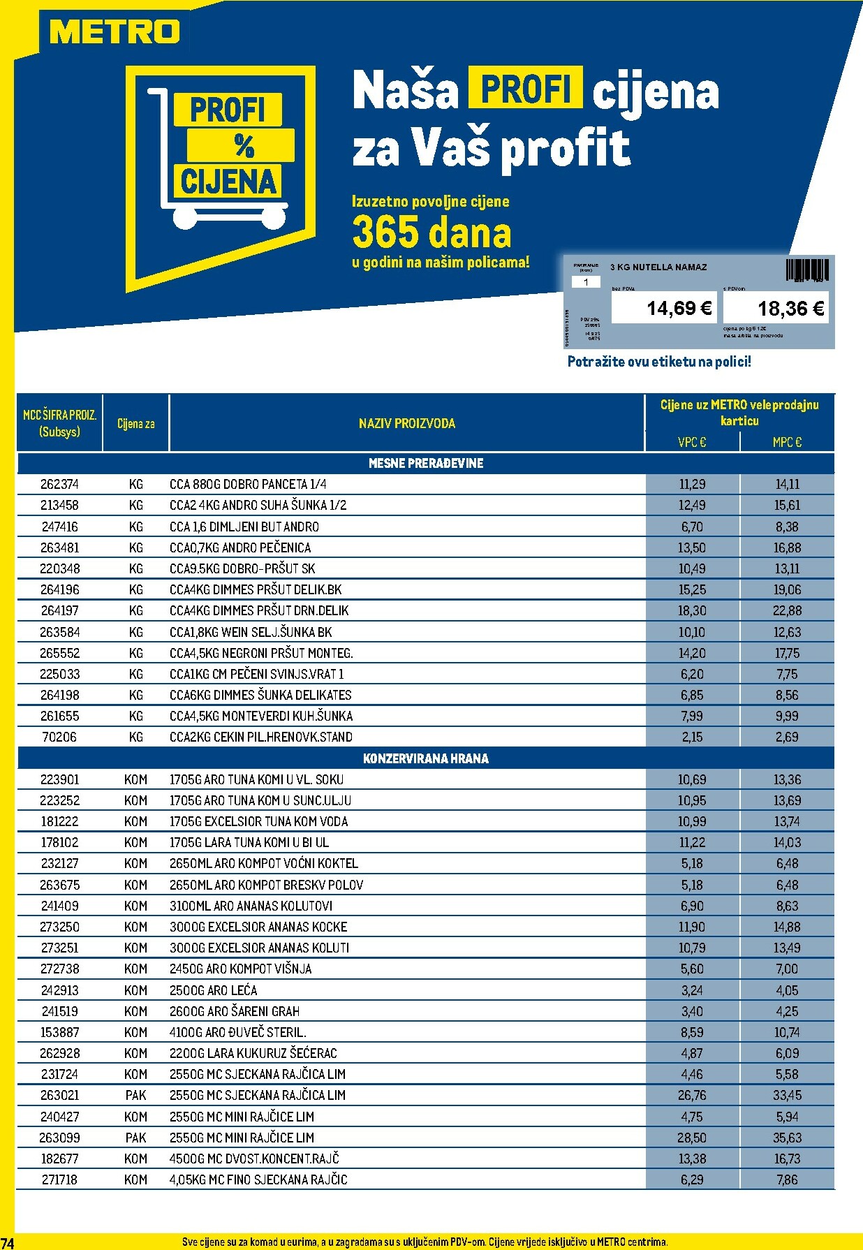 metro - Prelistajte katalog Metro - Profi cijena, vrijedi od 01.12. do 31.12. - page: 74