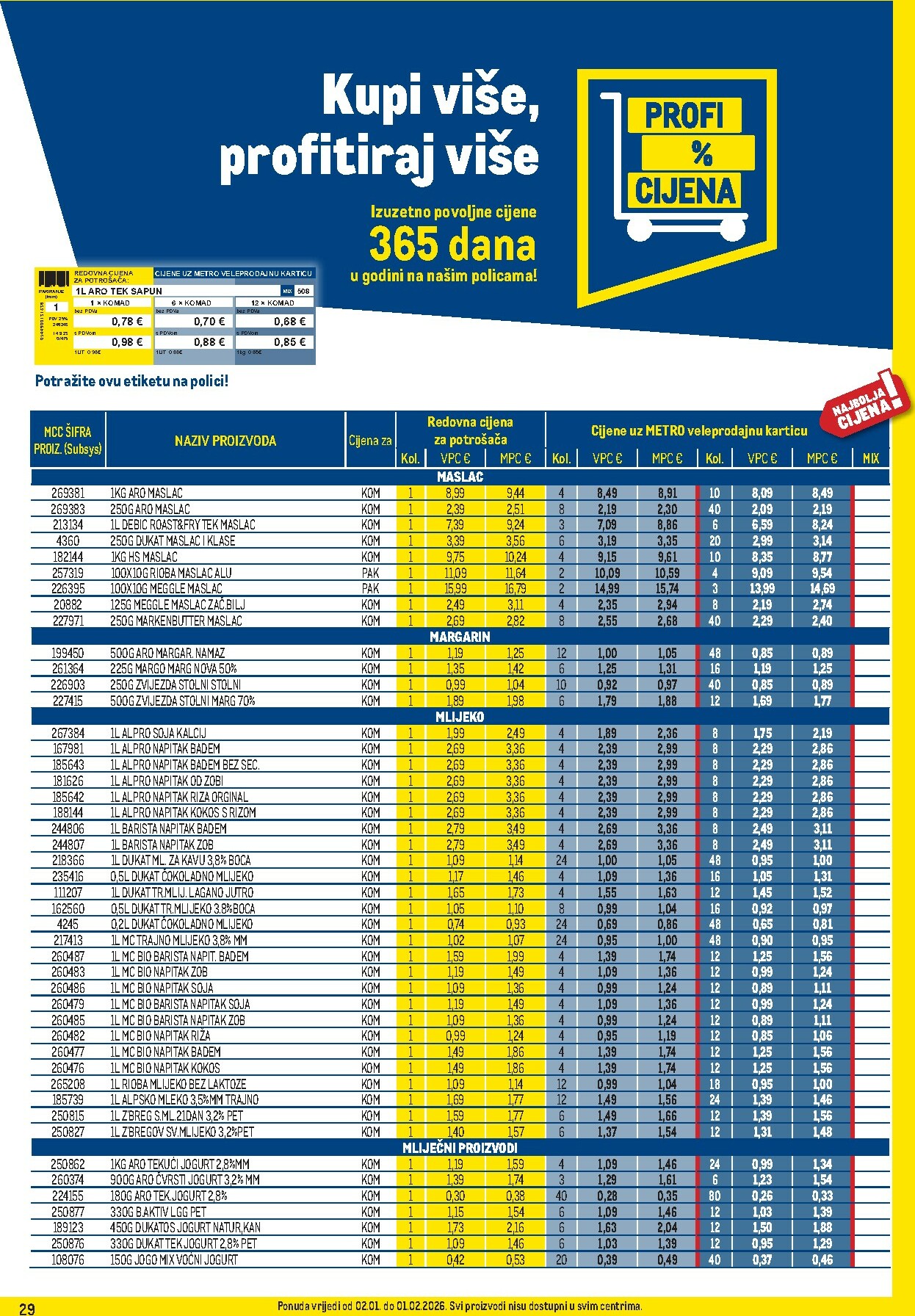 metro - Prelistajte katalog Metro - Profi cijena, vrijedi od 02.01. do 01.02. - page: 29