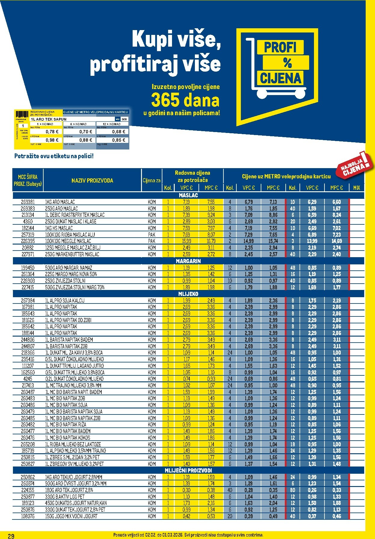 metro - Prelistajte katalog Metro - Profi cijena, vrijedi od 02.02.2026 do 01.03.2026 - page: 29