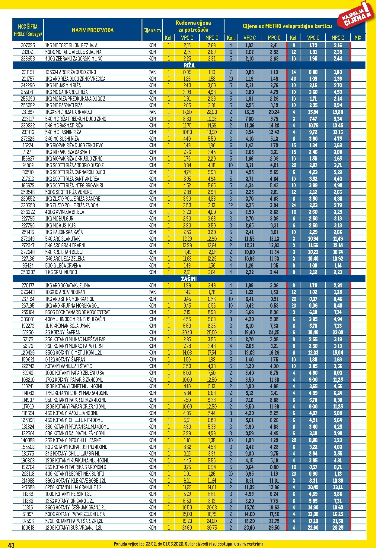 metro - Prelistajte katalog Metro - Profi cijena, vrijedi od 02.02.2026 do 01.03.2026 - page: 43