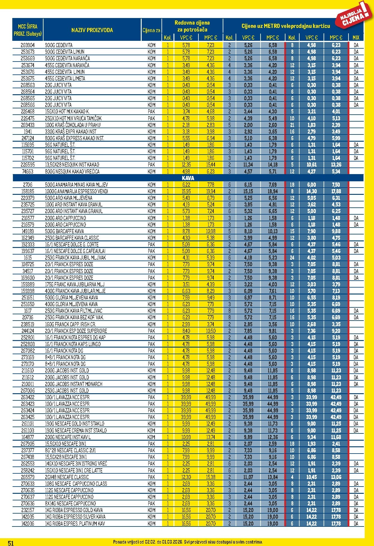 metro - Prelistajte katalog Metro - Profi cijena, vrijedi od 02.02.2026 do 01.03.2026 - page: 51