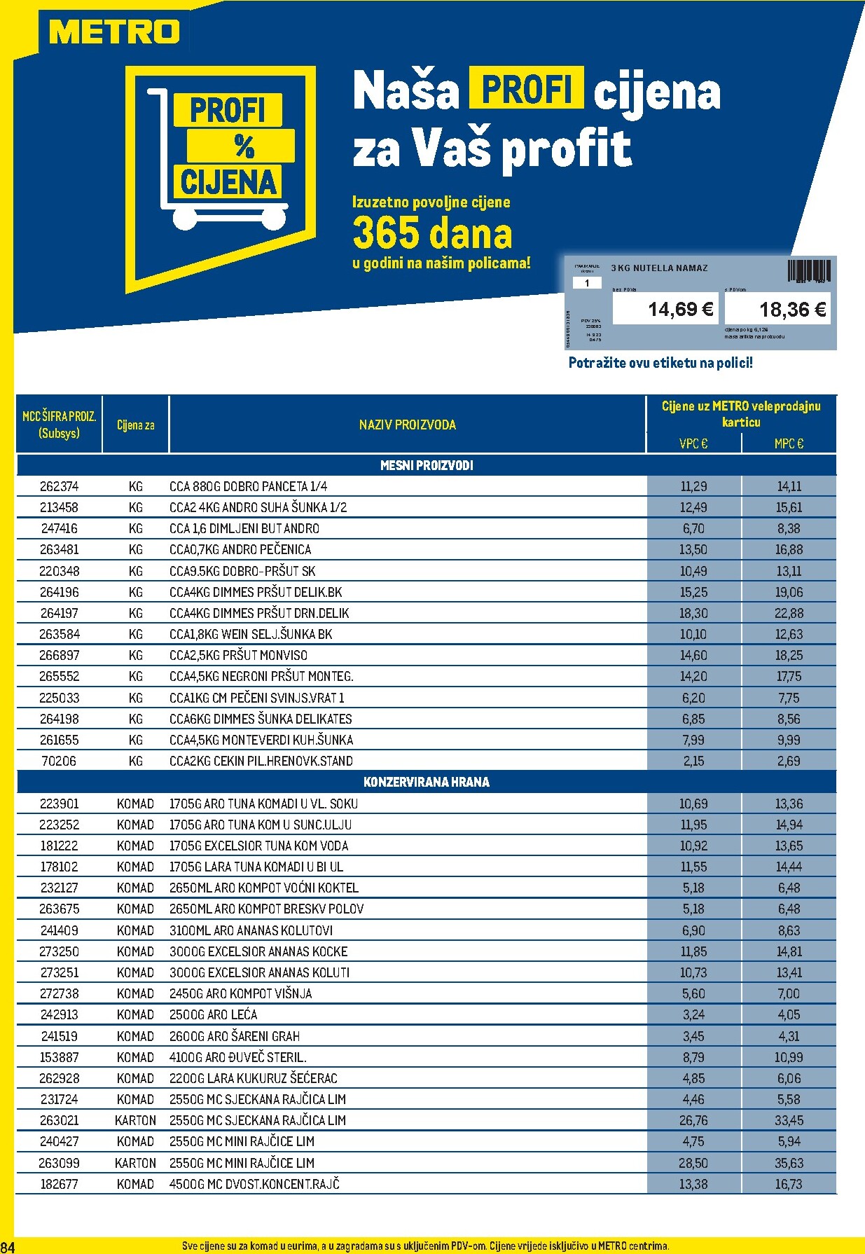 metro - Prelistajte katalog Metro - Profi cijena, vrijedi od 01.04.2026 do 03.05.2026 - page: 84