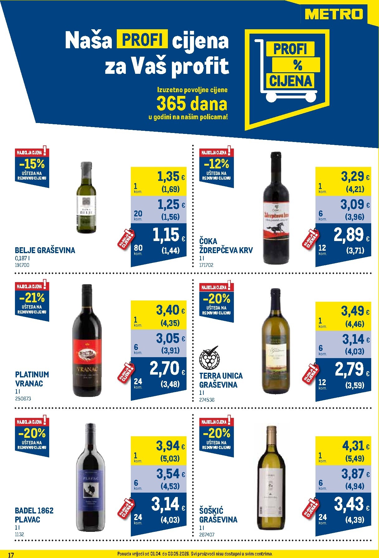 metro - Prelistajte katalog Metro - Profi cijena, vrijedi od 01.04.2026 do 03.05.2026 - page: 17