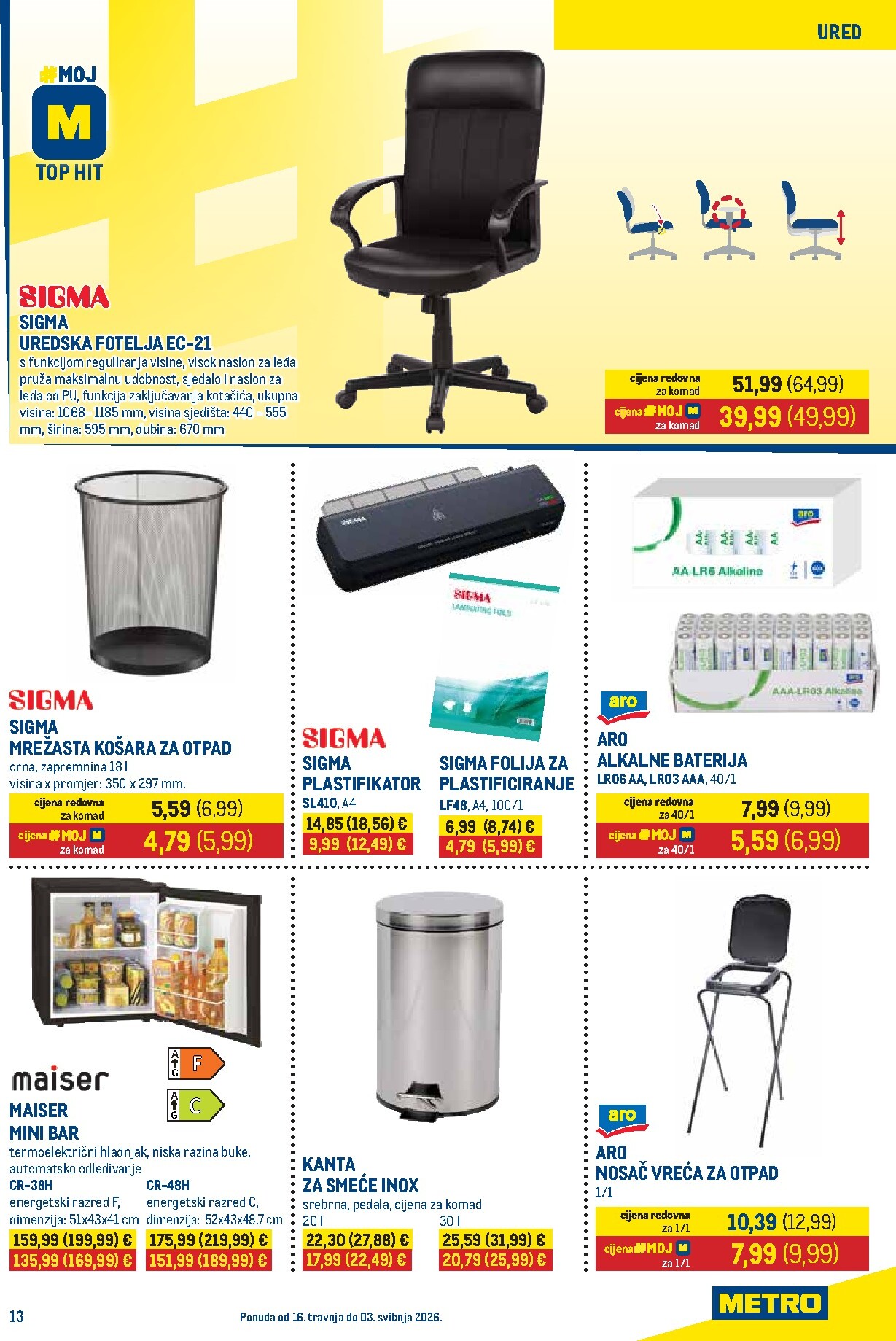 metro - Aktualni Metro - Prehrana i neprehrana katalog vrijedi od četvrtka 16.04.2026 do nedjelje 03.05.2026 - page: 13