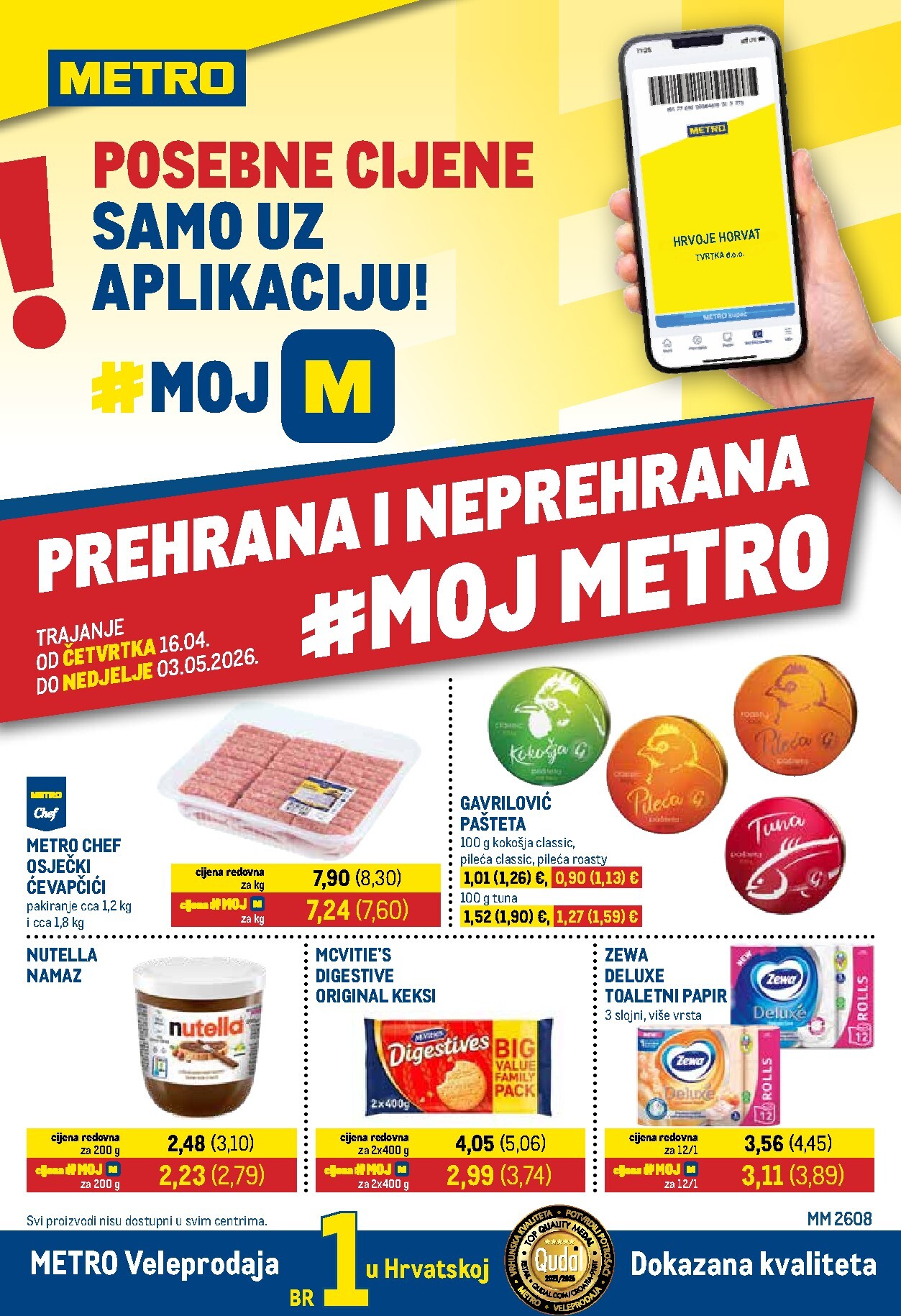 metro - Aktualni Metro - Prehrana i neprehrana katalog vrijedi od četvrtka 16.04.2026 do nedjelje 03.05.2026 - page: 1