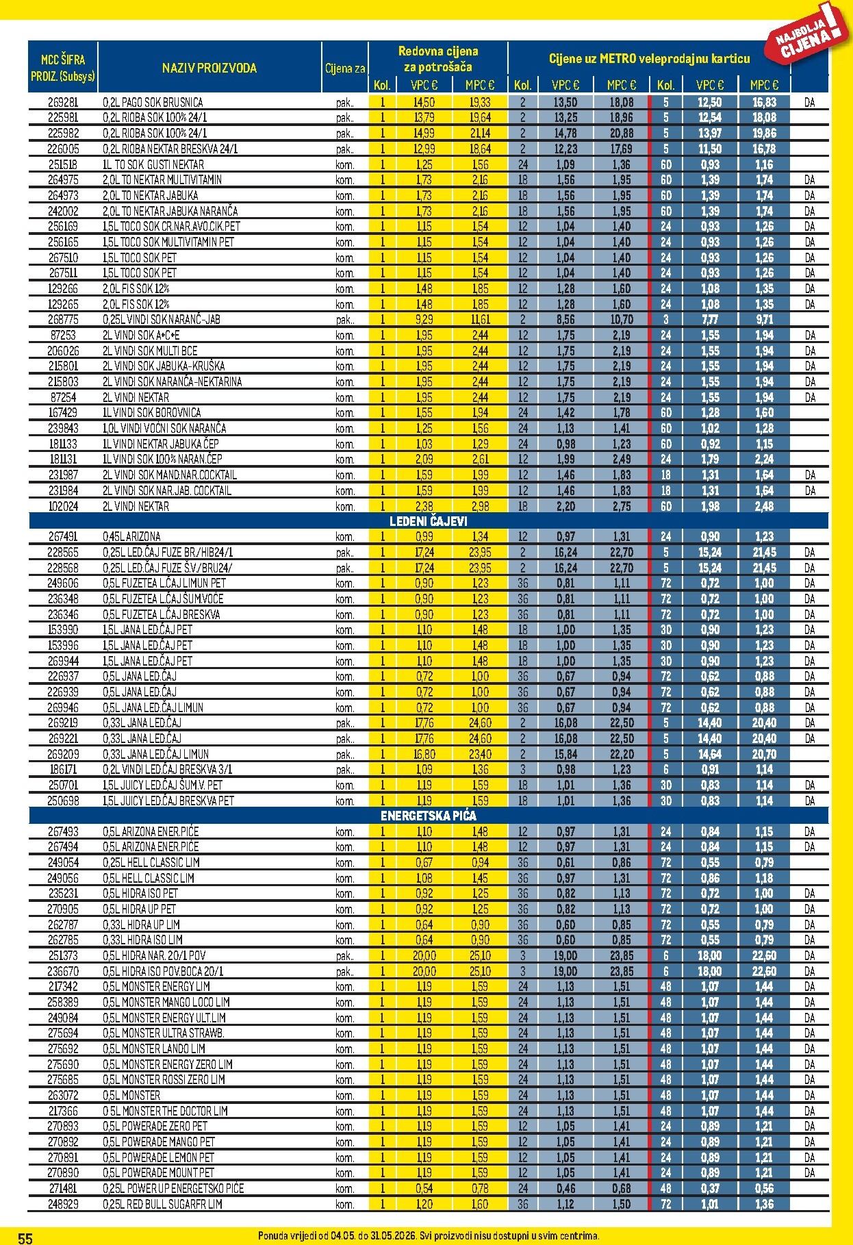metro - Metro - Profi cijena letak za sljedeći tjedan od ponedjeljka 04.05.2026 do nedjelje 31.05.2026 - page: 55
