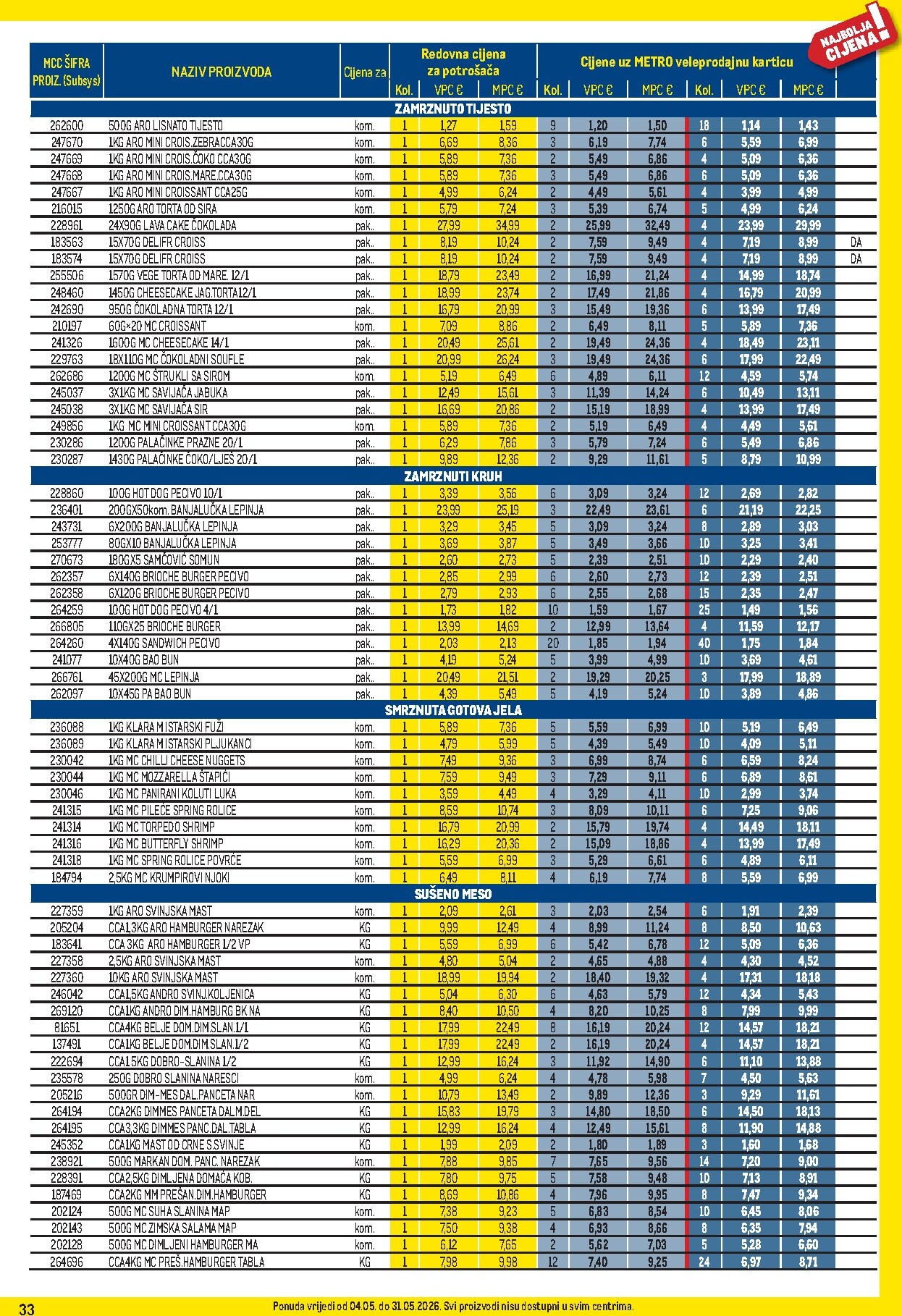 metro - Metro - Profi cijena letak za sljedeći tjedan od ponedjeljka 04.05.2026 do nedjelje 31.05.2026 - page: 33