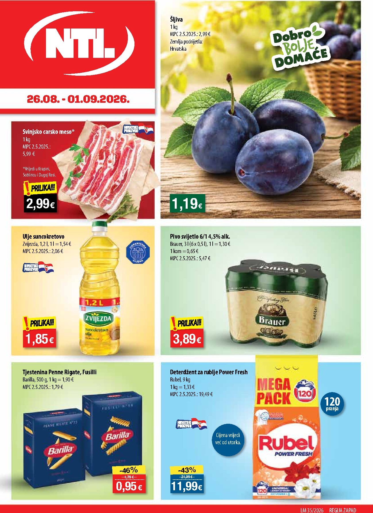 ntl - Aktualni katalog NTL - Sjever i Istok od srijede, 26.08.2026 do utorka, 01.09.2026 - page: 1