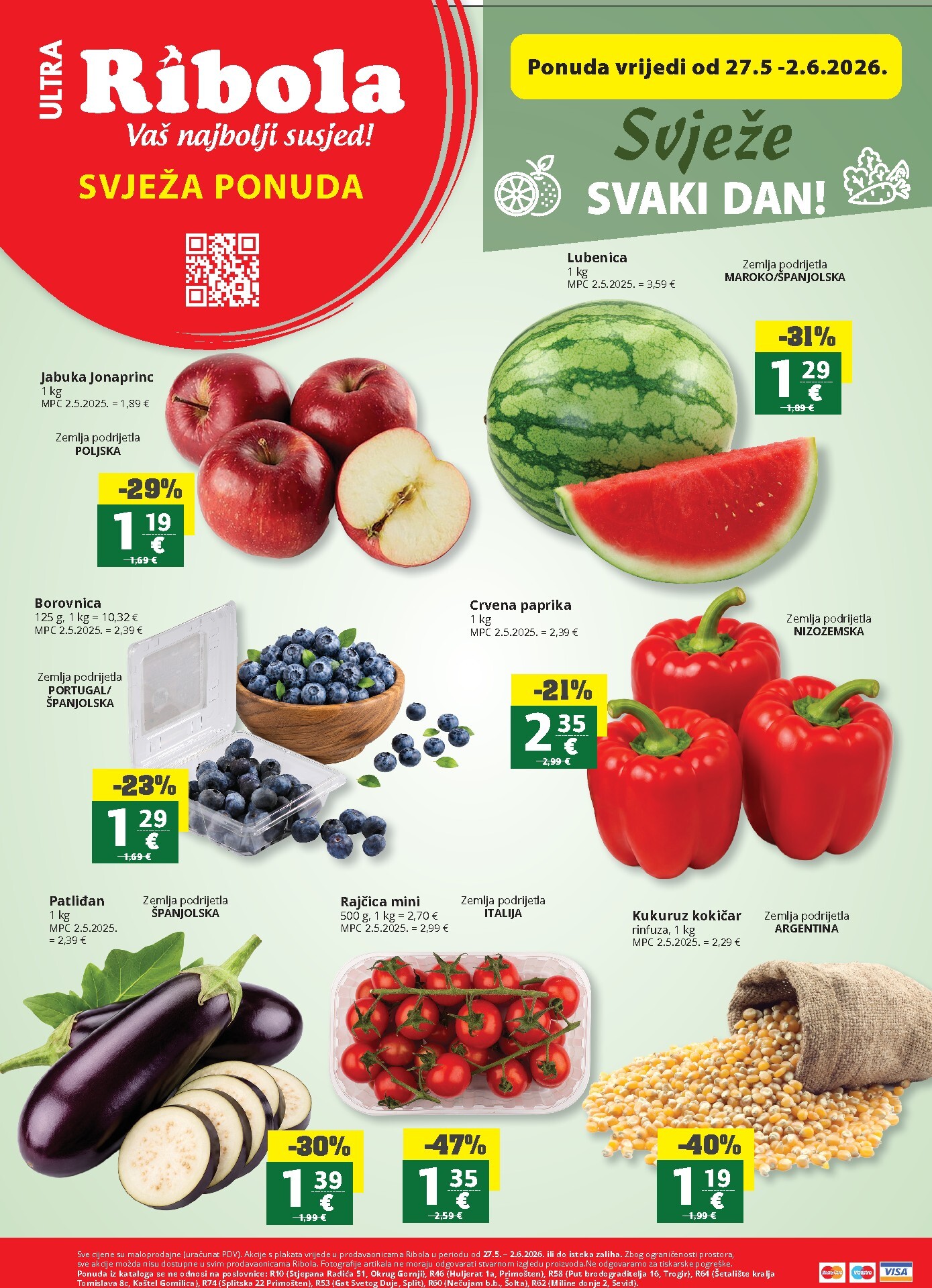 ribola - Aktualni katalog Ribola - SUPER PONUDA od srijede, 27.05.2026 do utorka, 02.06.2026 - page: 1