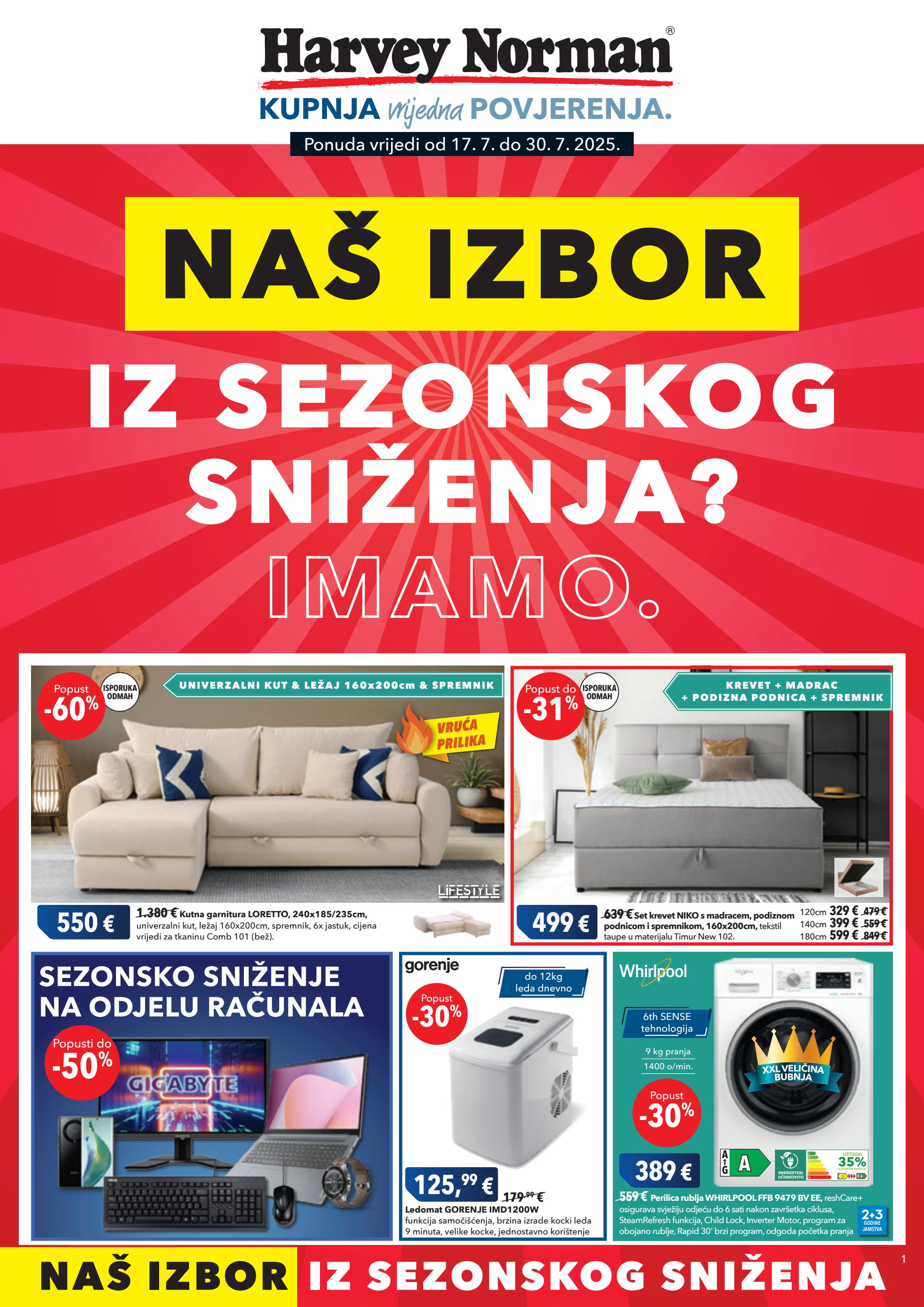 harvey-norman - Prelistajte katalog Harvey Norman - Naš izbor sezonskog sniženja, vrijedi od 17.07. do 30.07.