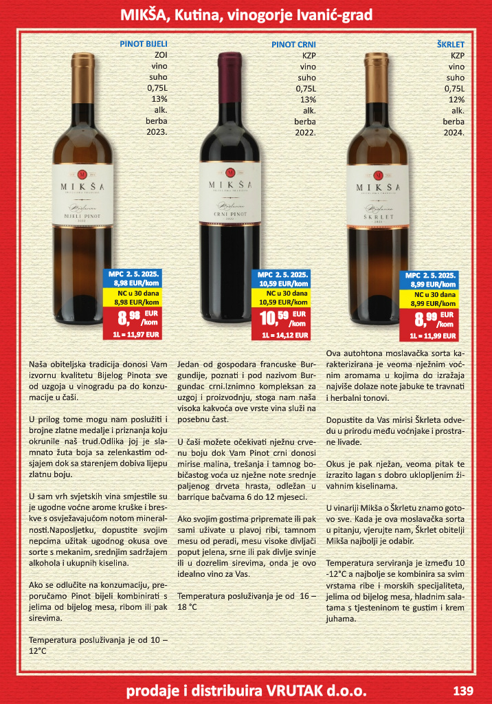 vrutak - Prelistajte katalog Vrutak - Vinski Katalog, vrijedi od 01.11. do 31.10. - page: 139