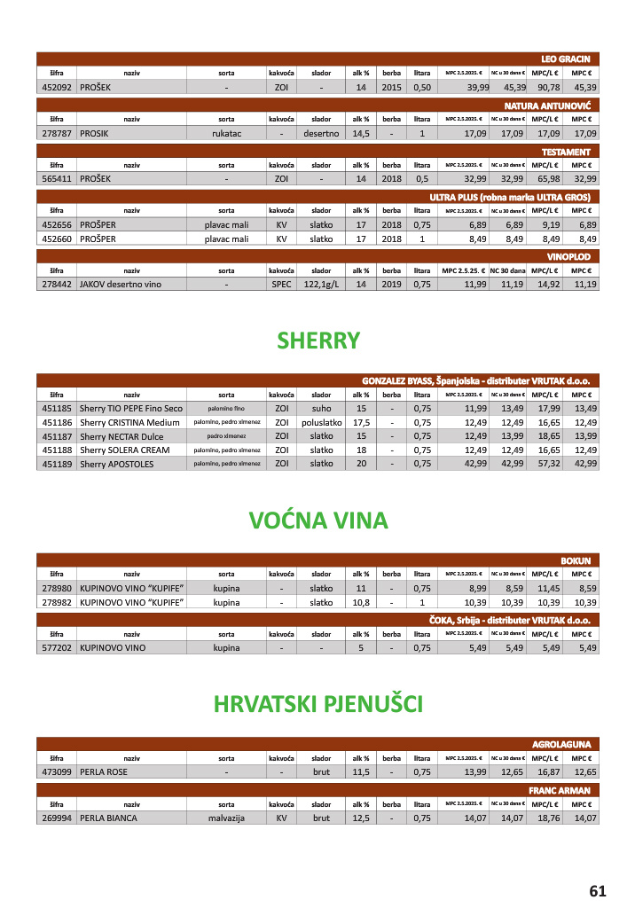 vrutak - Prelistajte katalog Vrutak - Vinski Katalog, vrijedi od 01.11. do 31.10. - page: 61