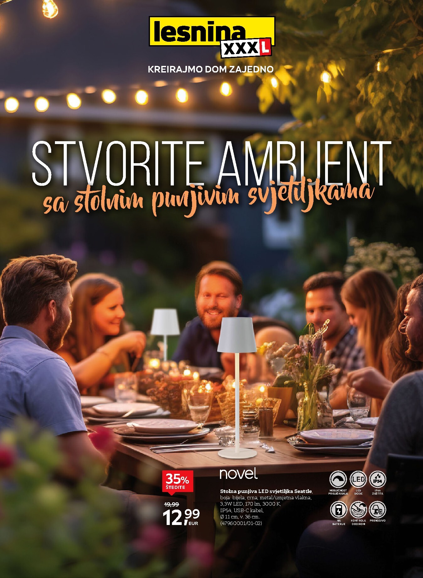 lesnina-xxxl - Aktualni Lesnina - Stvorite ambijent sa stolnim punjivim svjetiljkama katalog vrijedi od subote 02.05.2026 do petka 31.07.2026