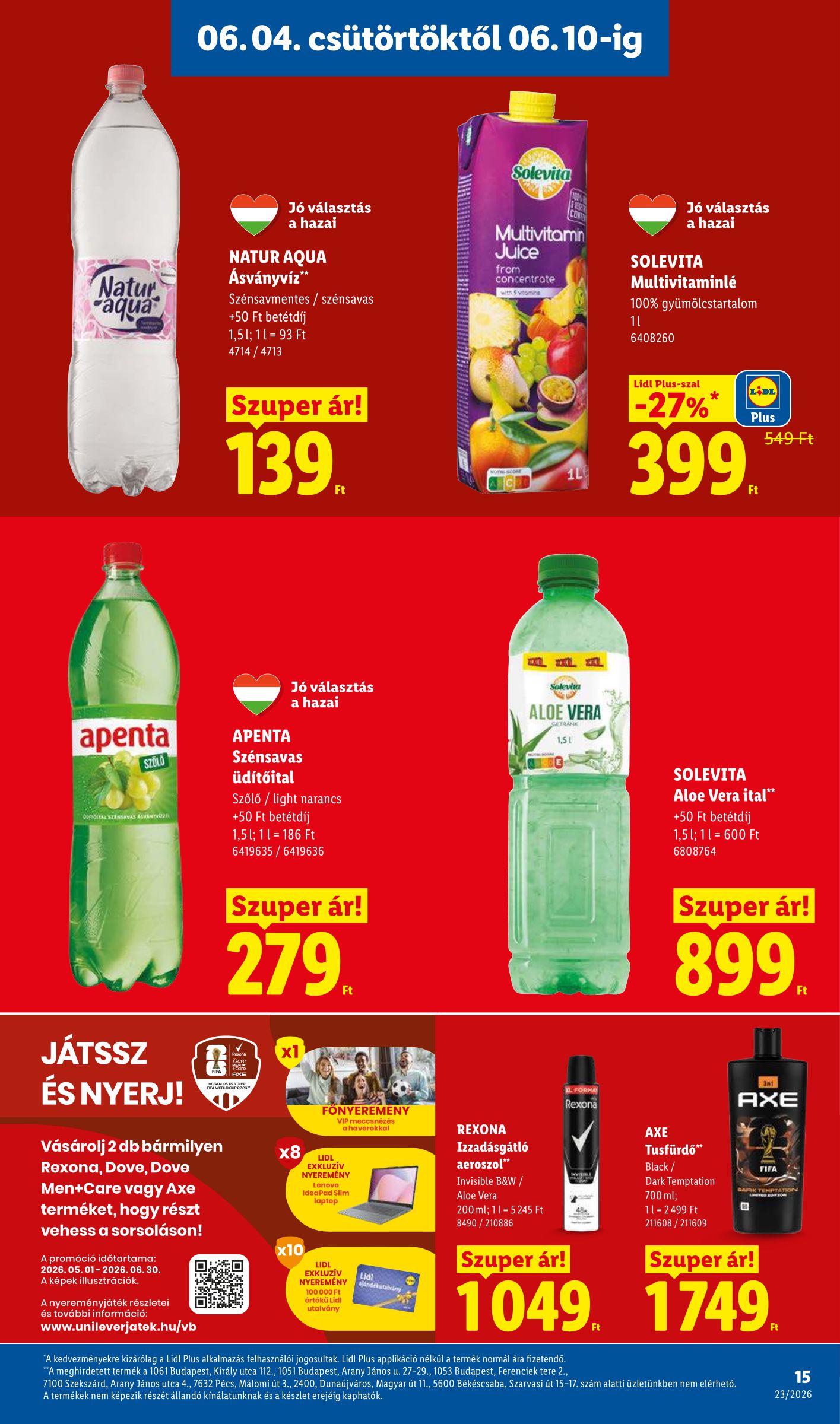 lidl - Lidl hirdetmény a következő hétre csütörtöktől 2026.06.04.-tól szerdától 2026.06.10.-ig - page: 15