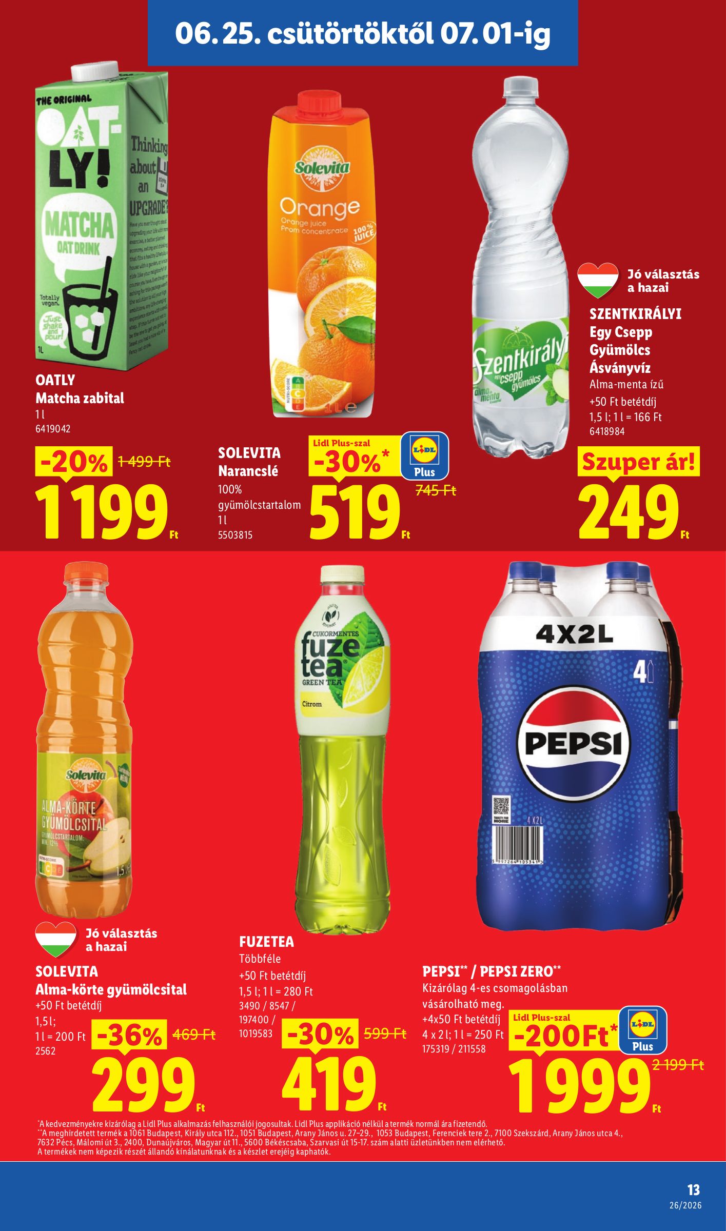 lidl - Lidl hirdetmény a következő hétre csütörtöktől 2026.06.25.-tól szerdától 2026.07.01.-ig - page: 13