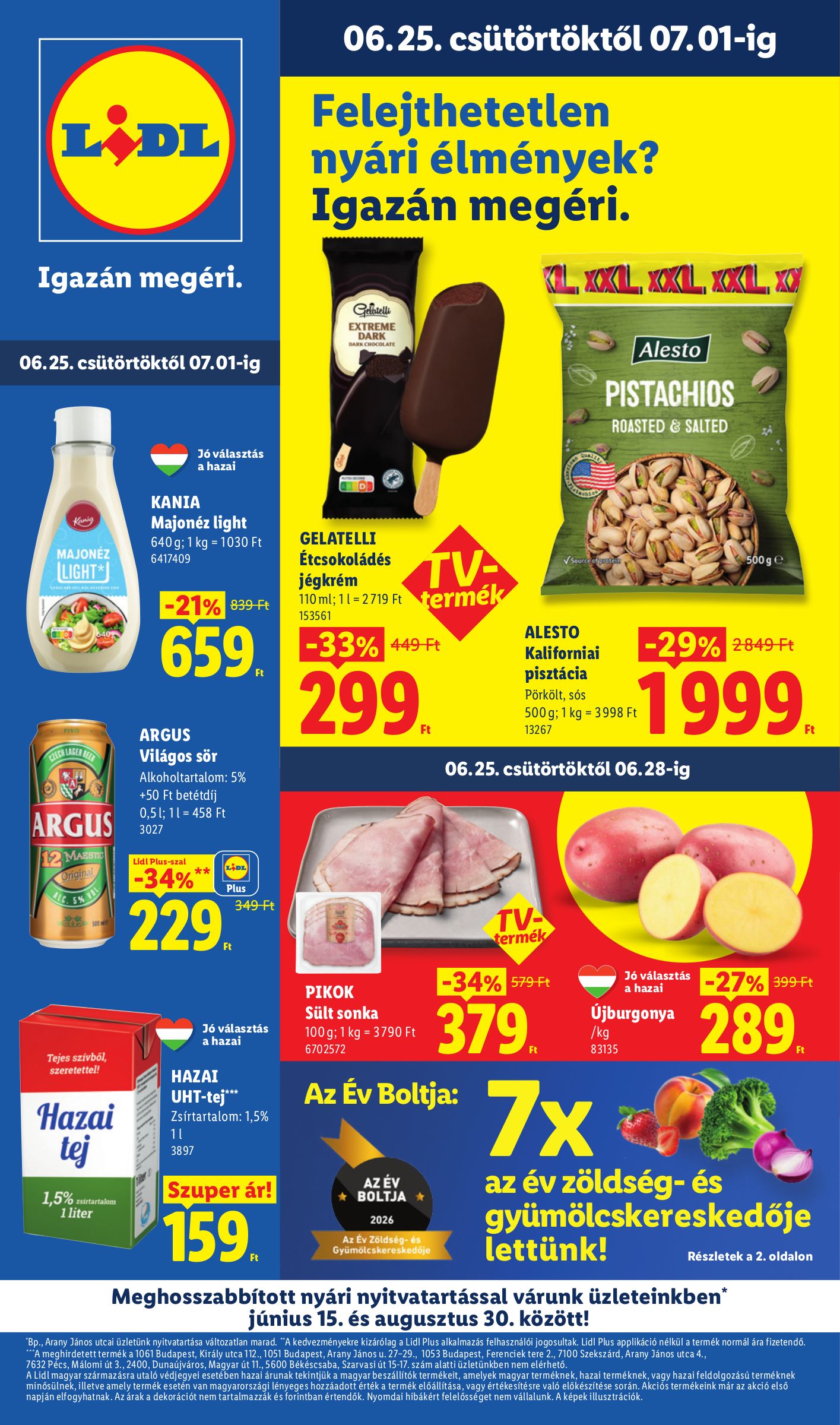 lidl - Lidl hirdetmény a következő hétre csütörtöktől 2026.06.25.-tól szerdától 2026.07.01.-ig