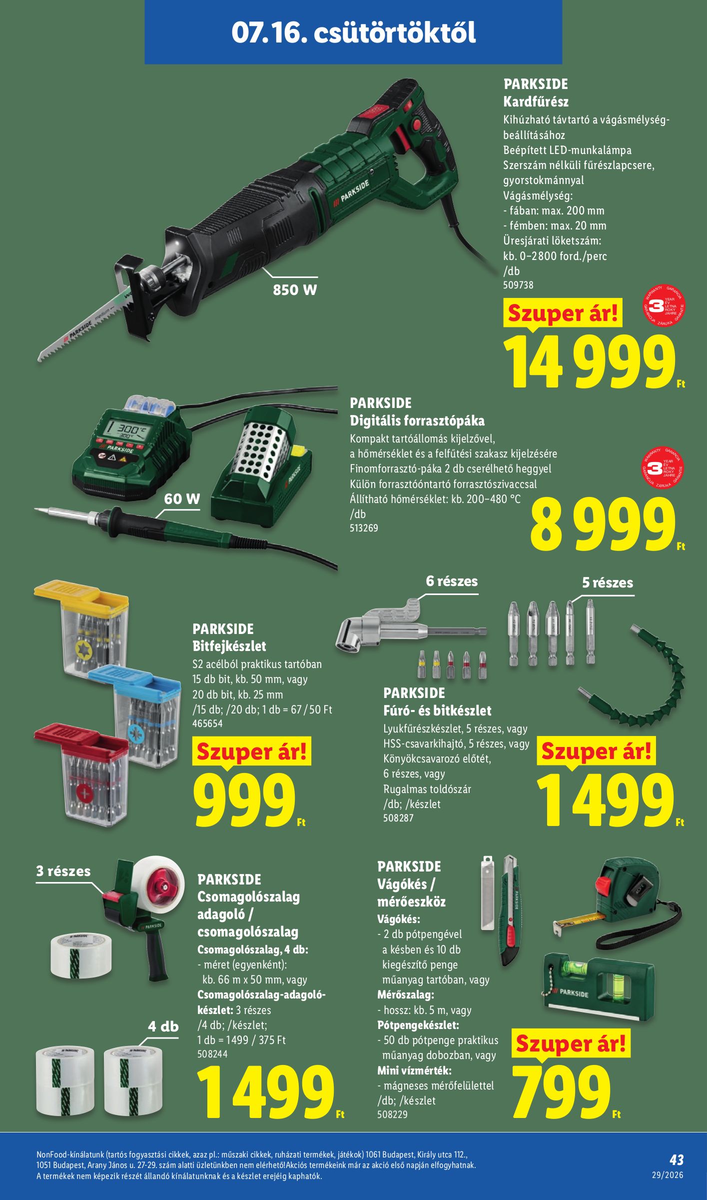 lidl - Lidl hirdetmény a következő hétre csütörtöktől 2026.07.16.-tól szerdától 2026.07.22.-ig - page: 43