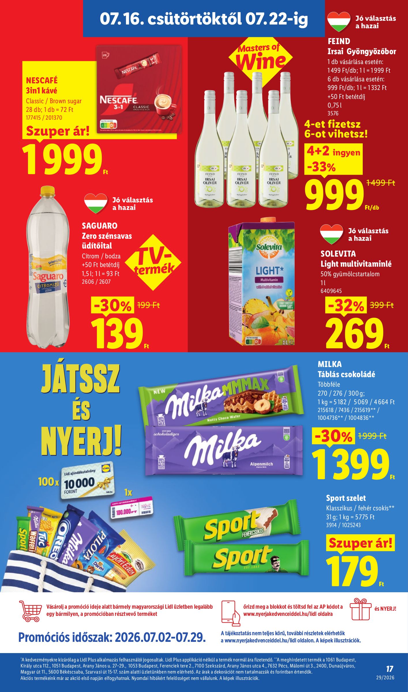 lidl - Lidl hirdetmény a következő hétre csütörtöktől 2026.07.16.-tól szerdától 2026.07.22.-ig - page: 17