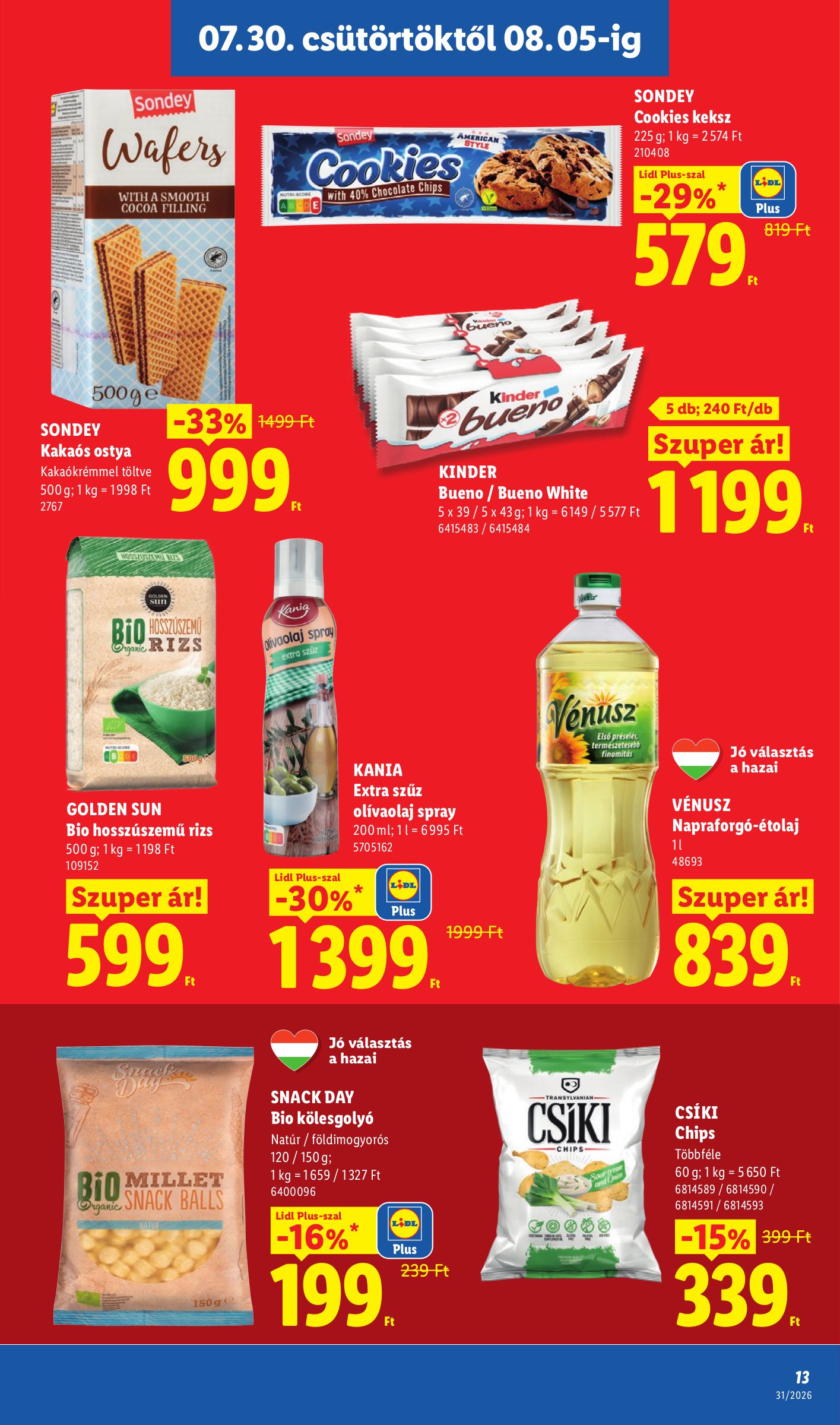 lidl - Aktuális Lidl szórólap érvényes csütörtöktől 2026.07.30.-től szerdától 2026.08.05.-ig - page: 13