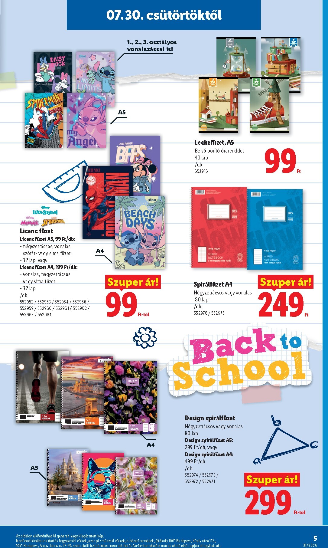 lidl - Aktuális Lidl - Back to school szórólap érvényes csütörtöktől 2026.07.30.-től hétfőtől 2026.08.31.-ig - page: 5