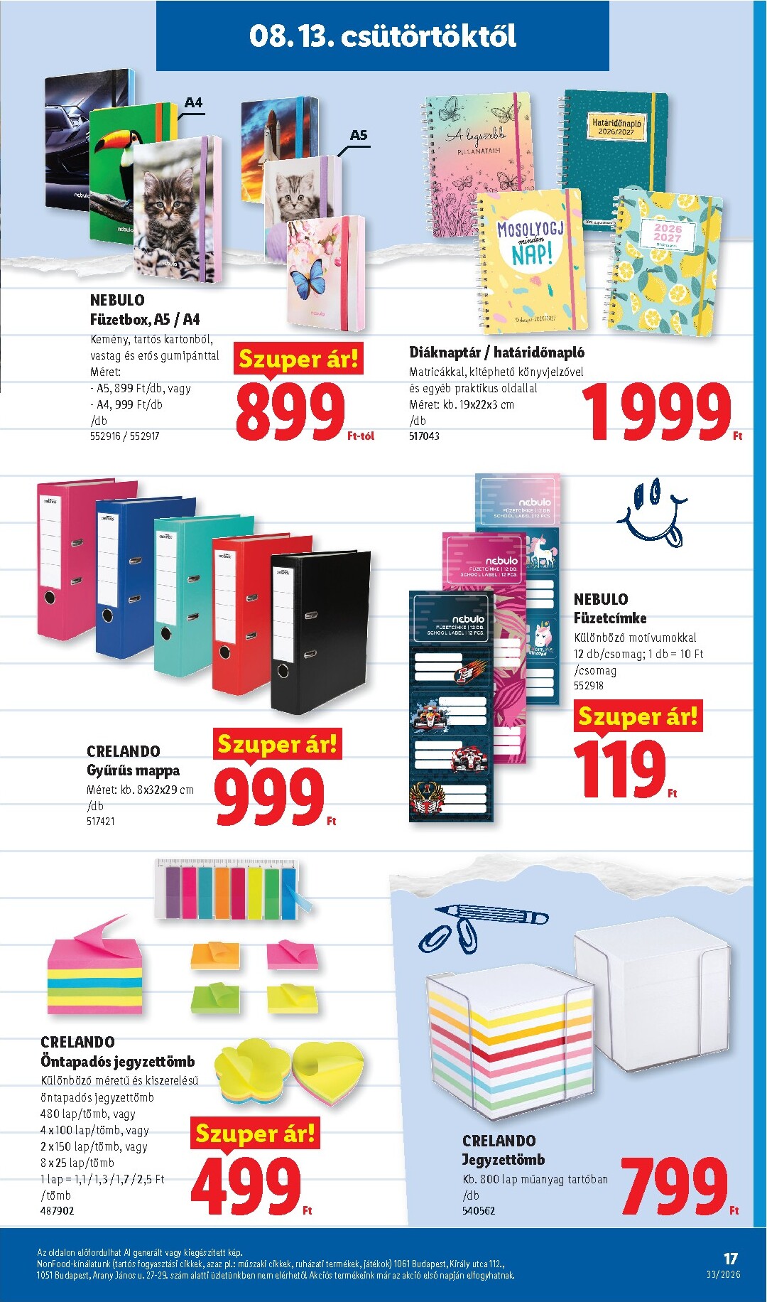 lidl - Aktuális Lidl - Back to school szórólap érvényes csütörtöktől 2026.07.30.-től hétfőtől 2026.08.31.-ig - page: 17