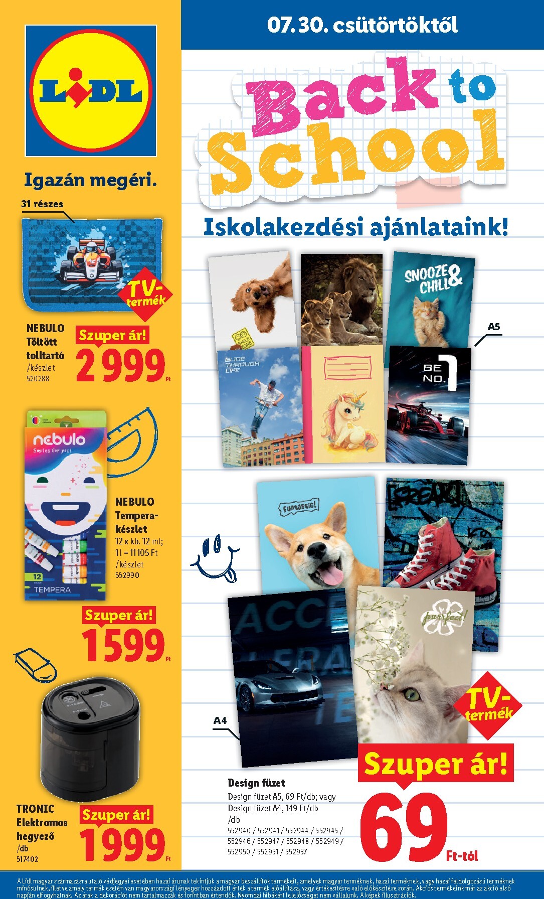 lidl - Aktuális Lidl - Back to school szórólap érvényes csütörtöktől 2026.07.30.-től hétfőtől 2026.08.31.-ig
