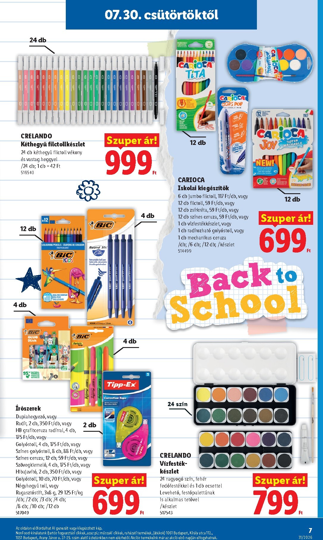 lidl - Aktuális Lidl - Back to school szórólap érvényes csütörtöktől 2026.07.30.-től hétfőtől 2026.08.31.-ig - page: 7