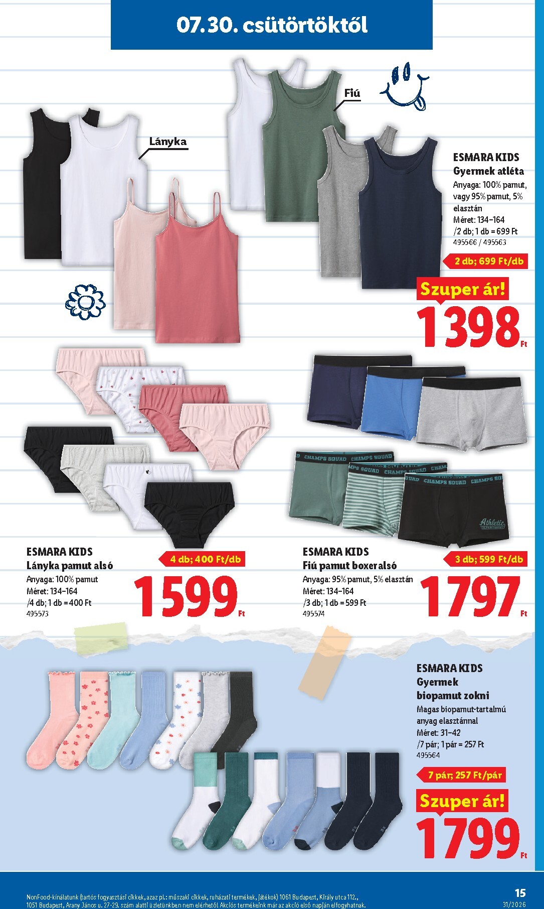 lidl - Aktuális Lidl - Back to school szórólap érvényes csütörtöktől 2026.07.30.-től hétfőtől 2026.08.31.-ig - page: 15