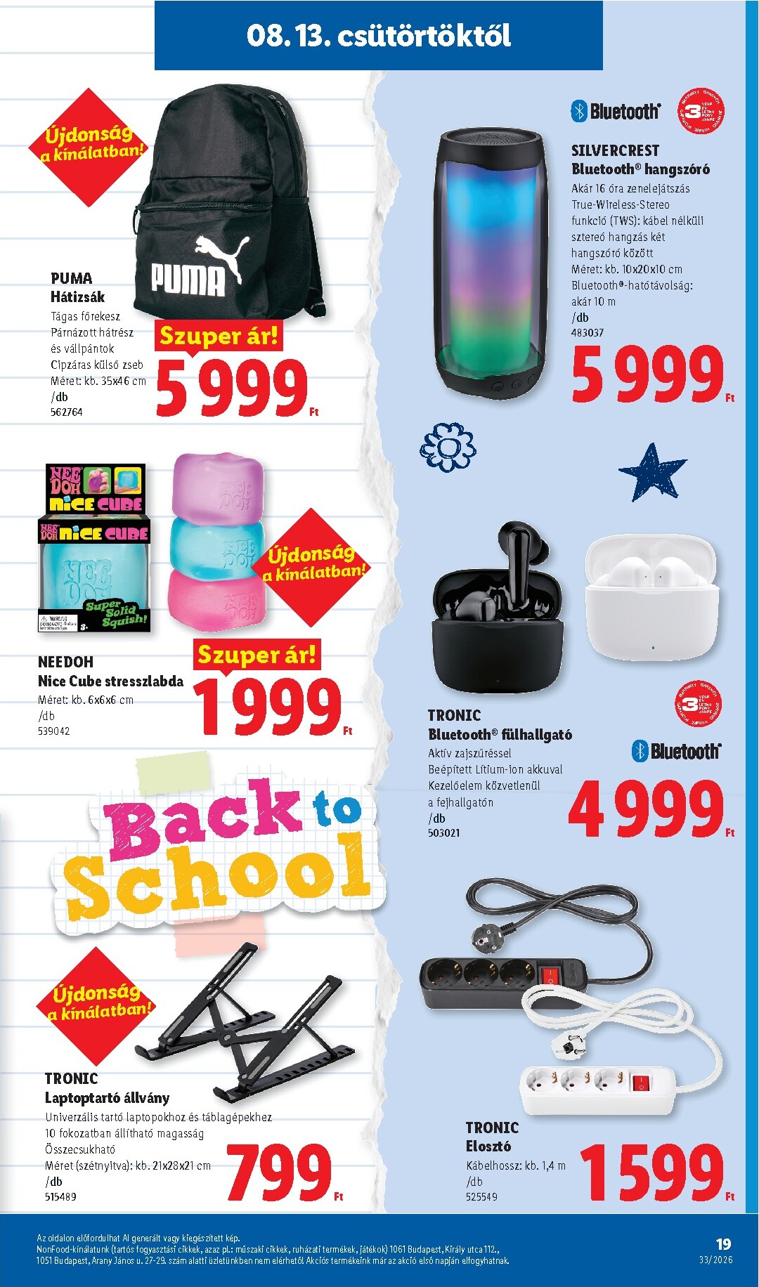 lidl - Aktuális Lidl - Back to school szórólap érvényes csütörtöktől 2026.07.30.-től hétfőtől 2026.08.31.-ig - page: 19