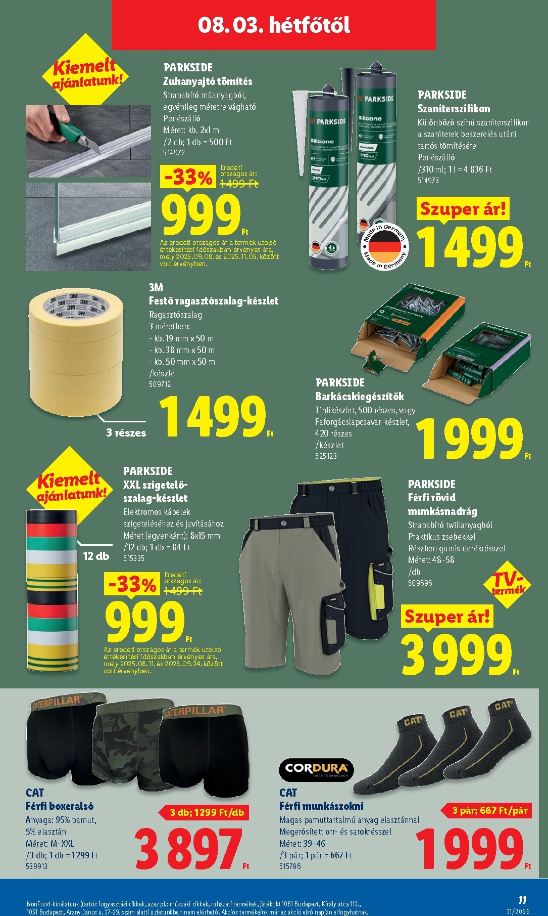 lidl - Aktuális Lidl - Nonfood kínálatunk - 31. hét szórólap érvényes szombattól 2026.08.01.-től vasárnaptól 2026.08.09.-ig - page: 11