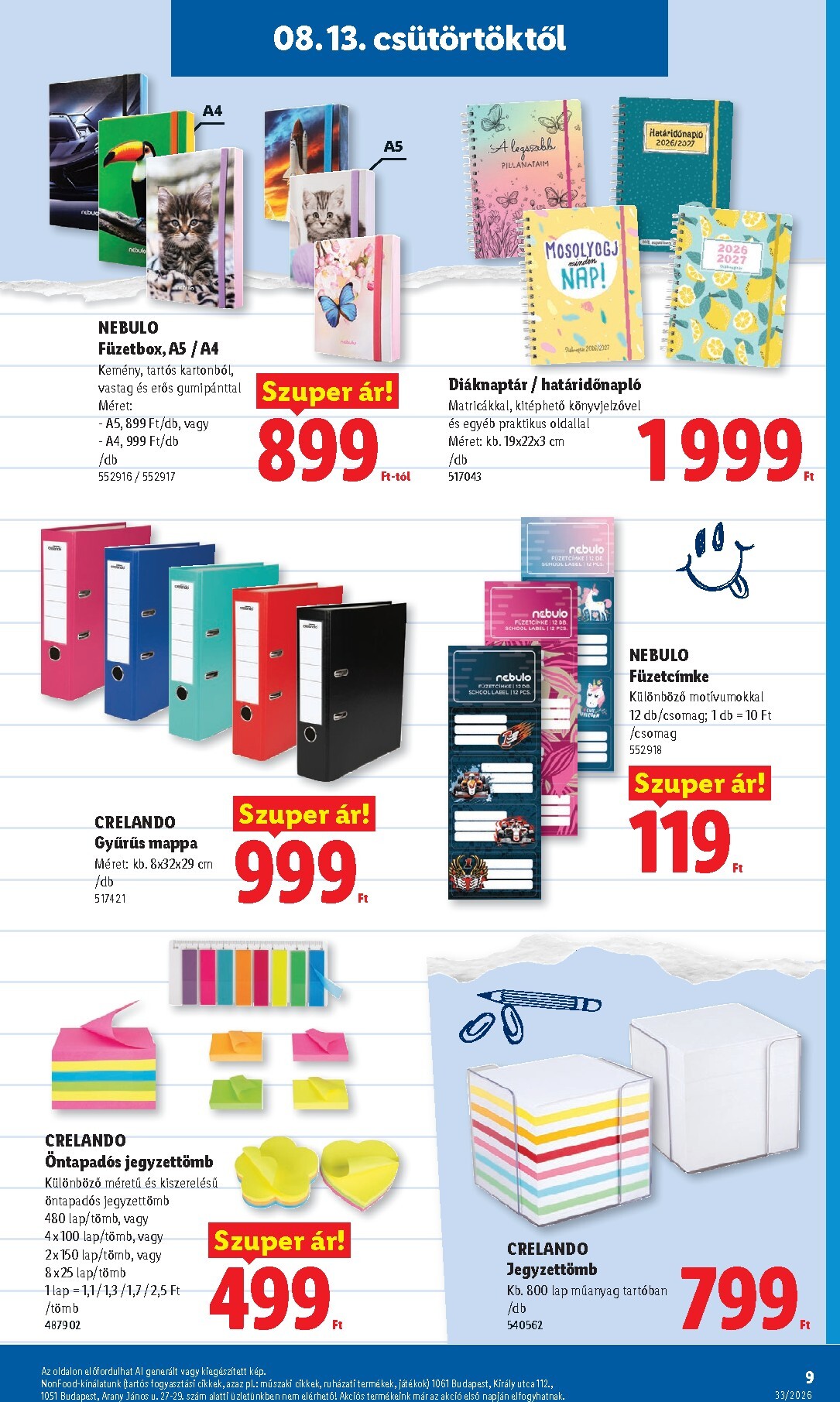 lidl - Lidl - Nonfood hirdetmény a következő hétre csütörtöktől 2026.08.13.-tól szerdától 2026.08.19.-ig - page: 9