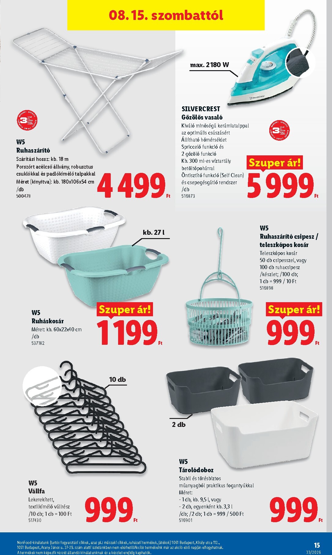 lidl - Lidl - Nonfood hirdetmény a következő hétre csütörtöktől 2026.08.13.-tól szerdától 2026.08.19.-ig - page: 15