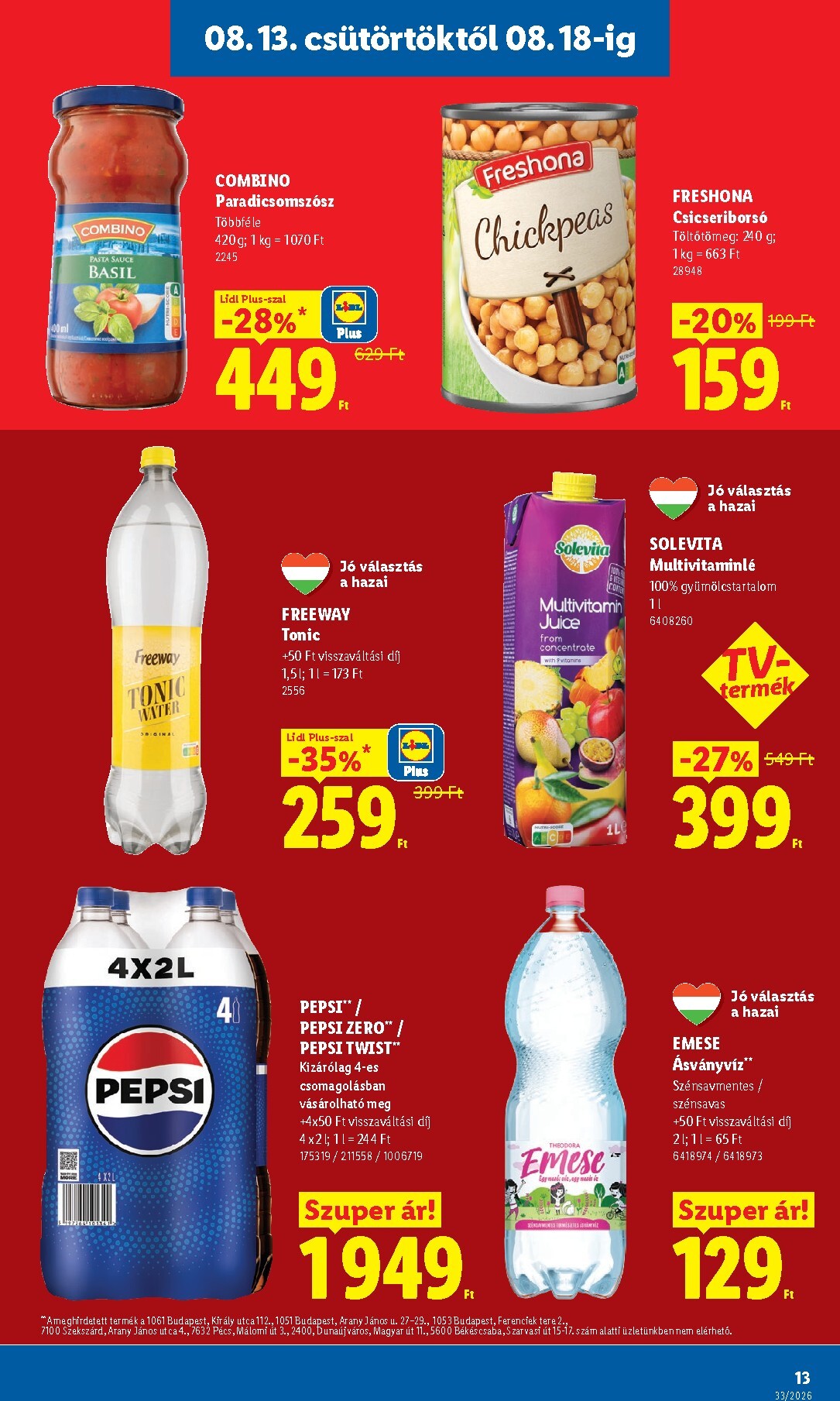 lidl - Lidl hirdetmény a következő hétre csütörtöktől 2026.08.13.-tól keddtől 2026.08.18.-ig - page: 13