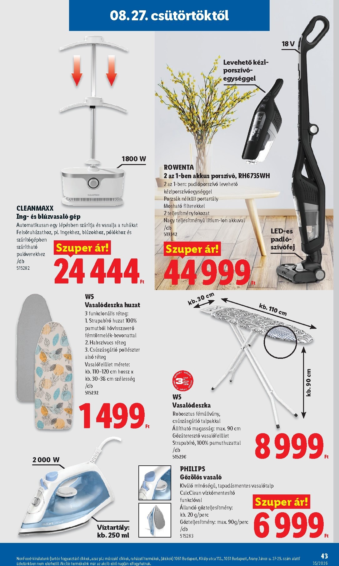lidl - Lidl hirdetmény a következő hétre csütörtöktől 2026.08.27.-tól szerdától 2026.09.02.-ig - page: 43