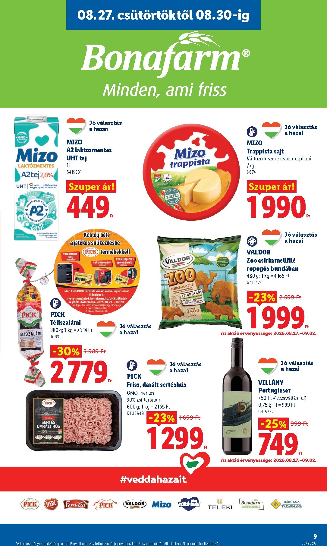 lidl - Lidl hirdetmény a következő hétre csütörtöktől 2026.08.27.-tól szerdától 2026.09.02.-ig - page: 9