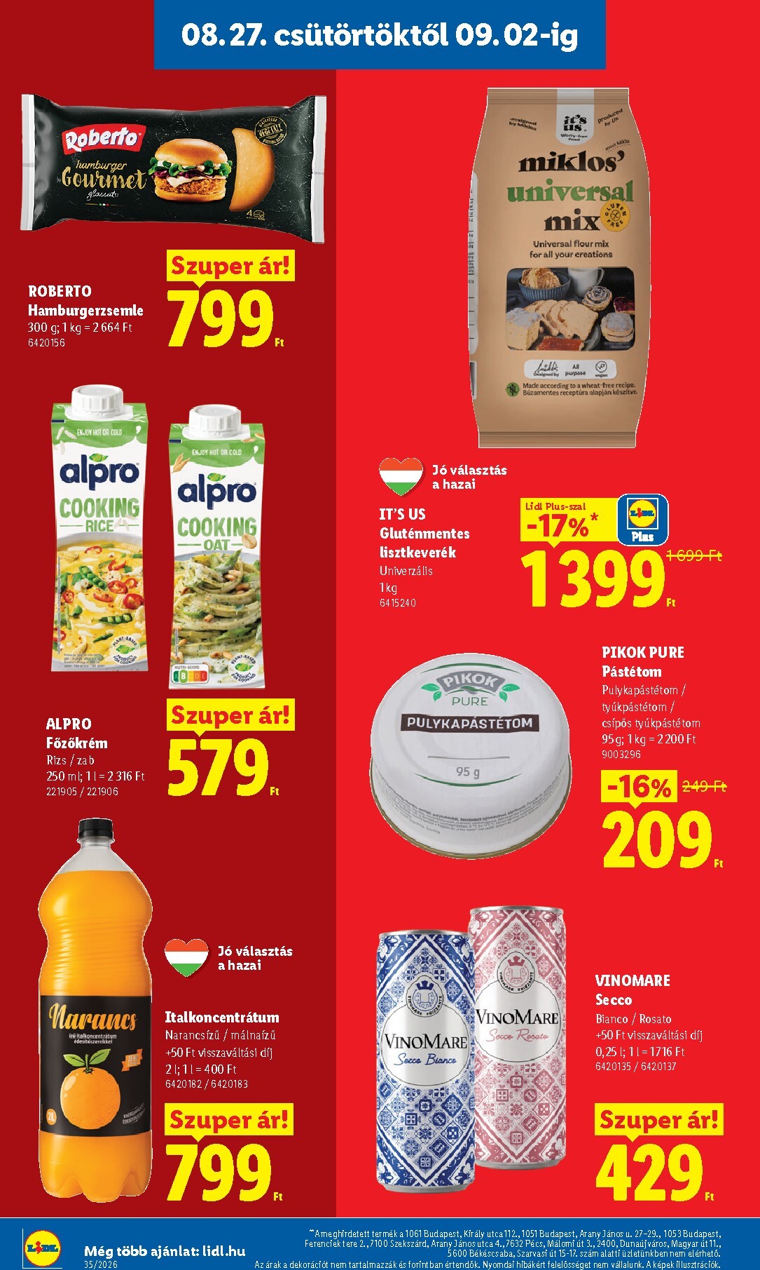 lidl - Lidl hirdetmény a következő hétre csütörtöktől 2026.08.27.-tól szerdától 2026.09.02.-ig - page: 20
